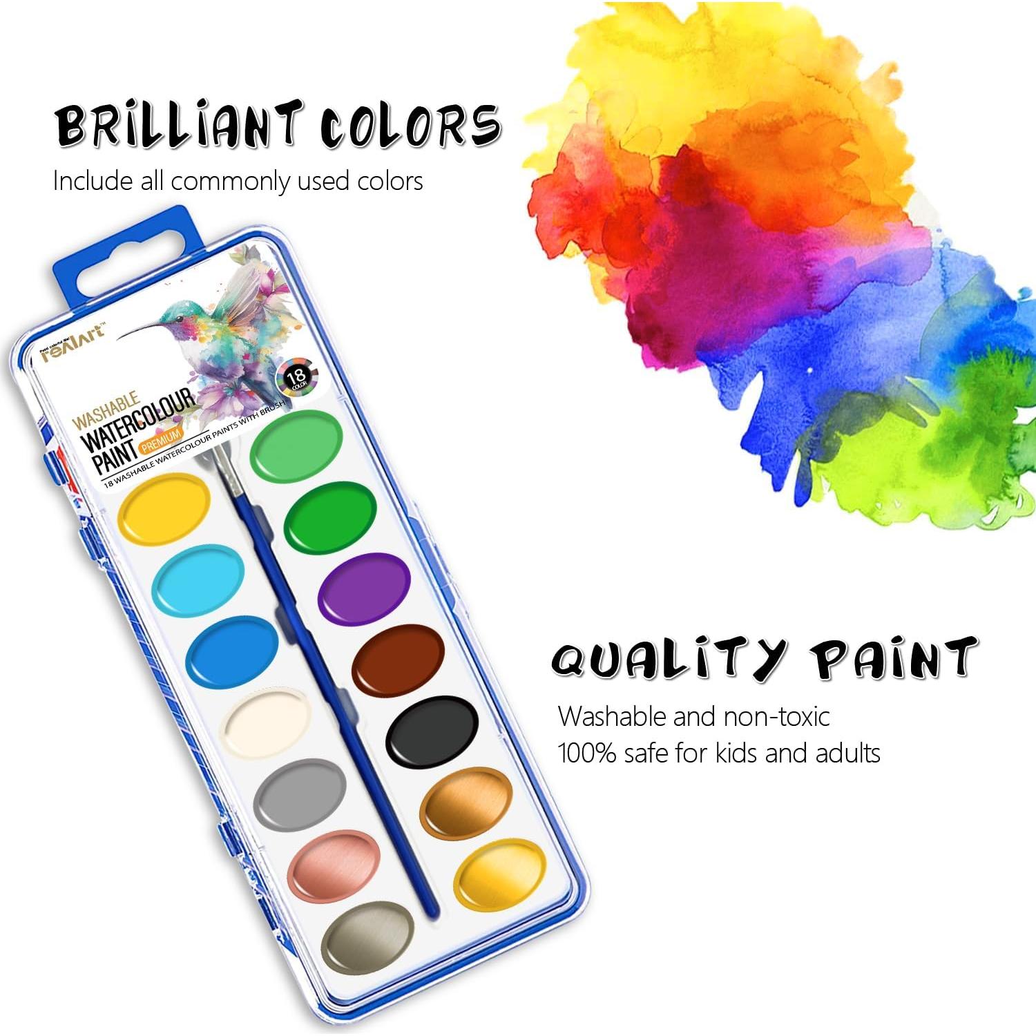 Set de Pintura Acuarela REALART 18 Colores 24 Unidades