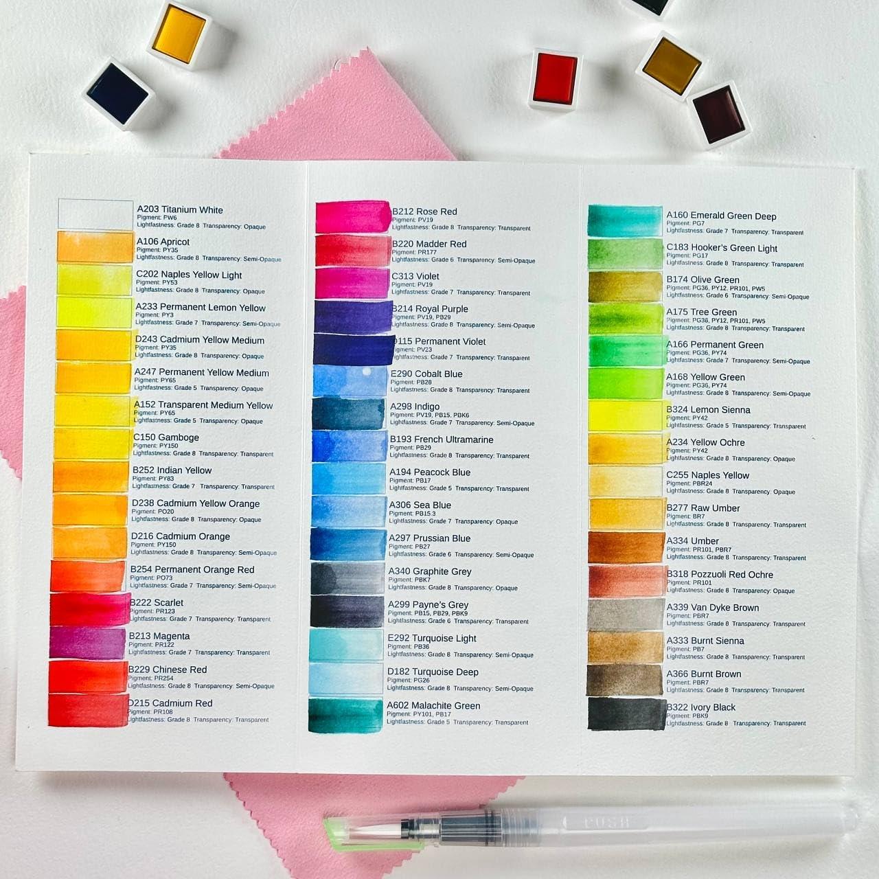 Juego de Acuarelas Art Whale 48 Colores en Caja de Metal