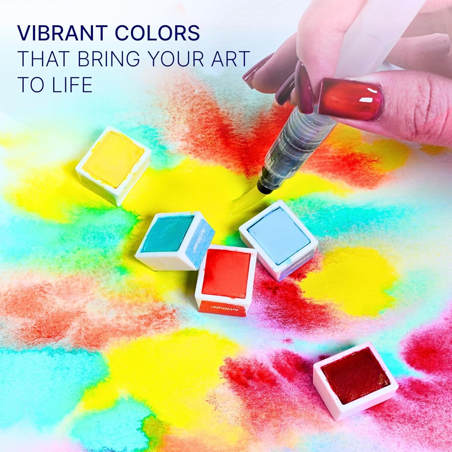 Juego de Acuarelas Art Whale 48 Colores en Caja de Metal