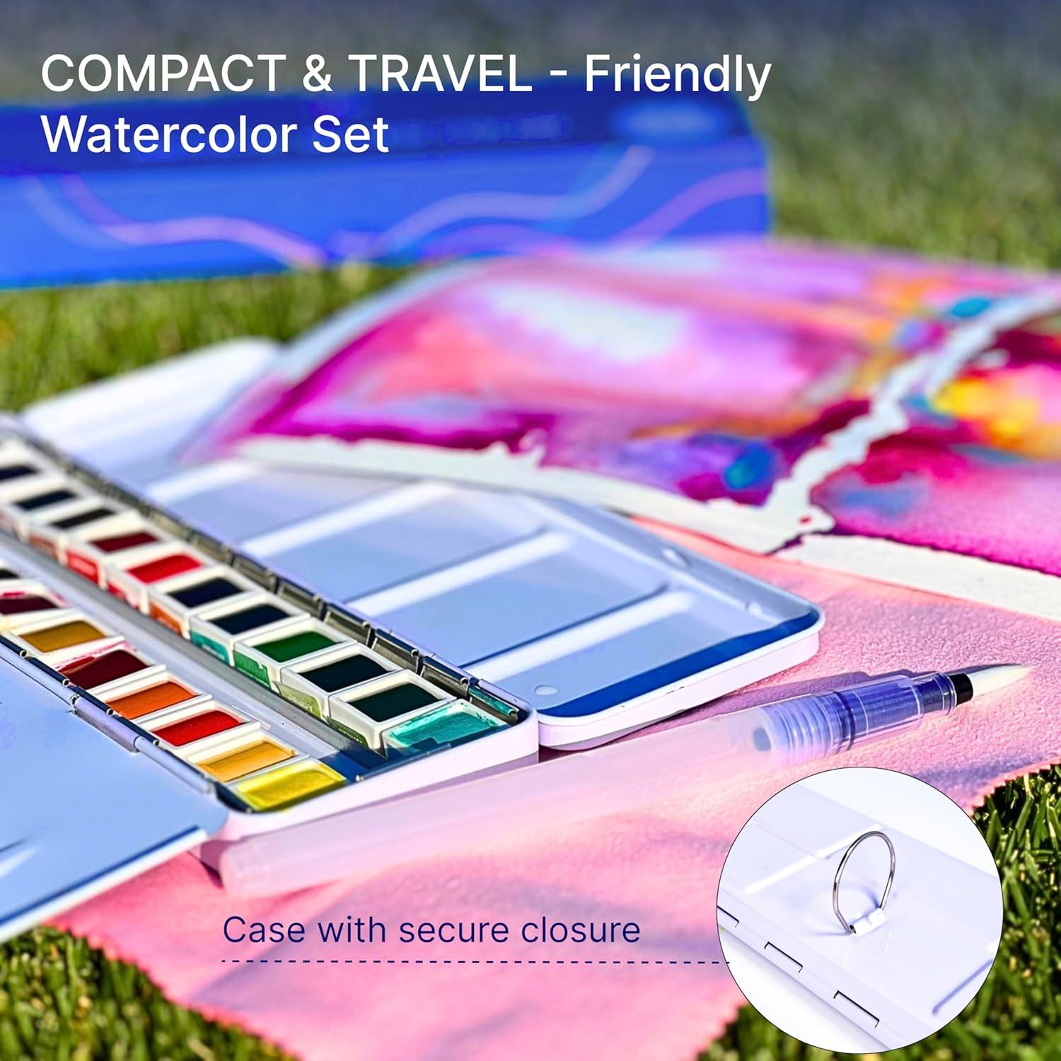 Juego de Acuarelas Art Whale 48 Colores en Caja de Metal