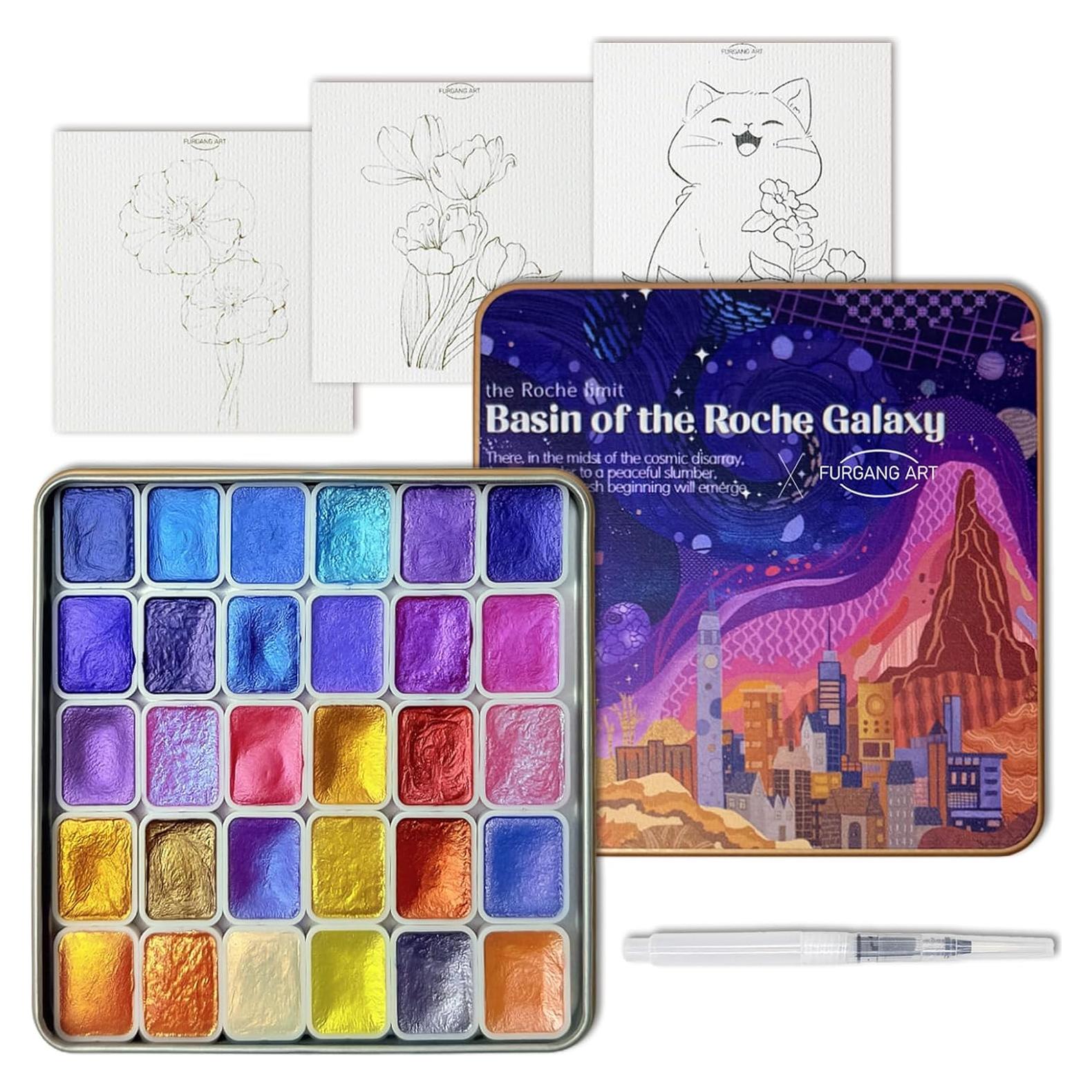 Set de Pinturas Acuareladas Metálicas FURGANG ART 30 Colores