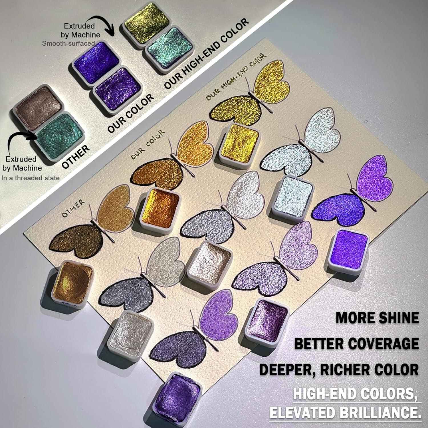 Set de Pinturas Acuareladas Metálicas FURGANG ART 30 Colores