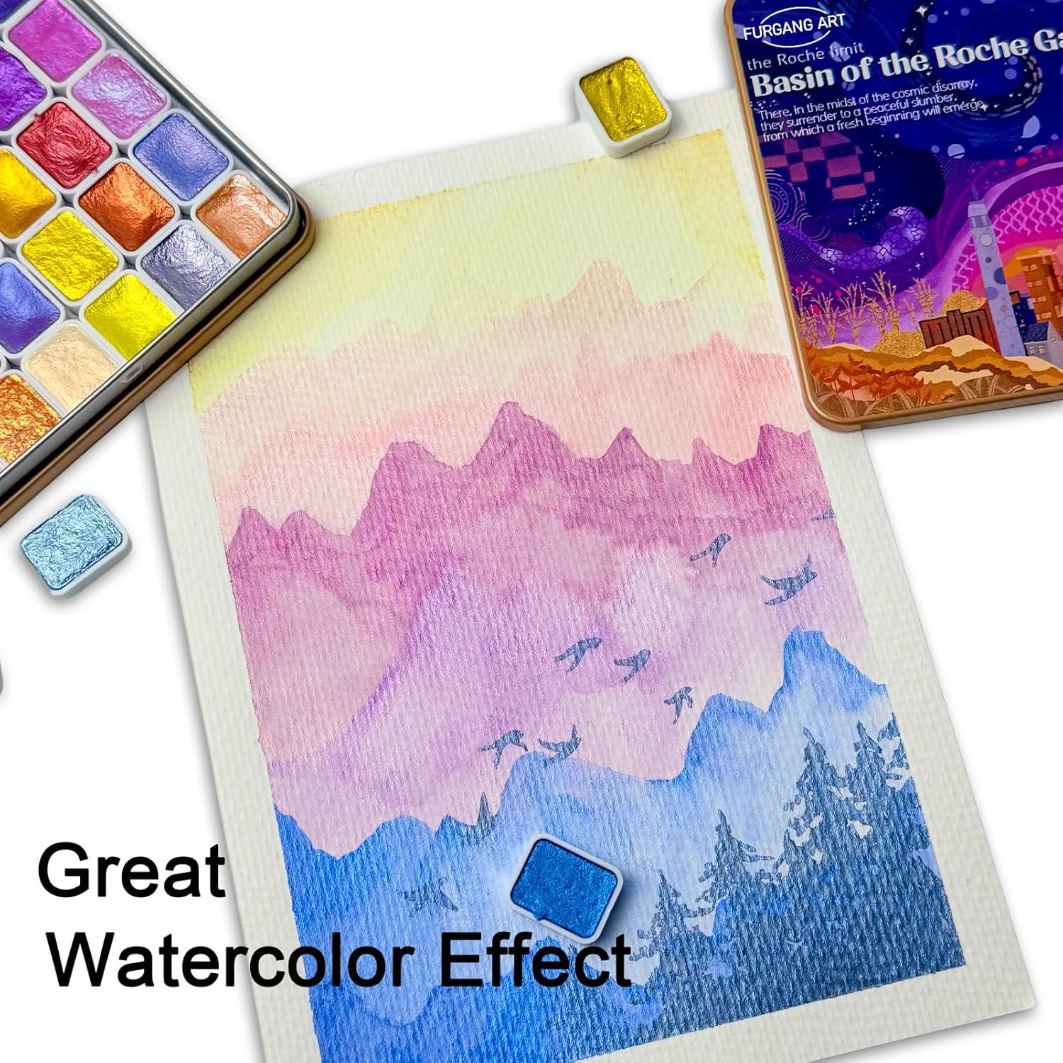 Set de Pinturas Acuareladas Metálicas FURGANG ART 30 Colores