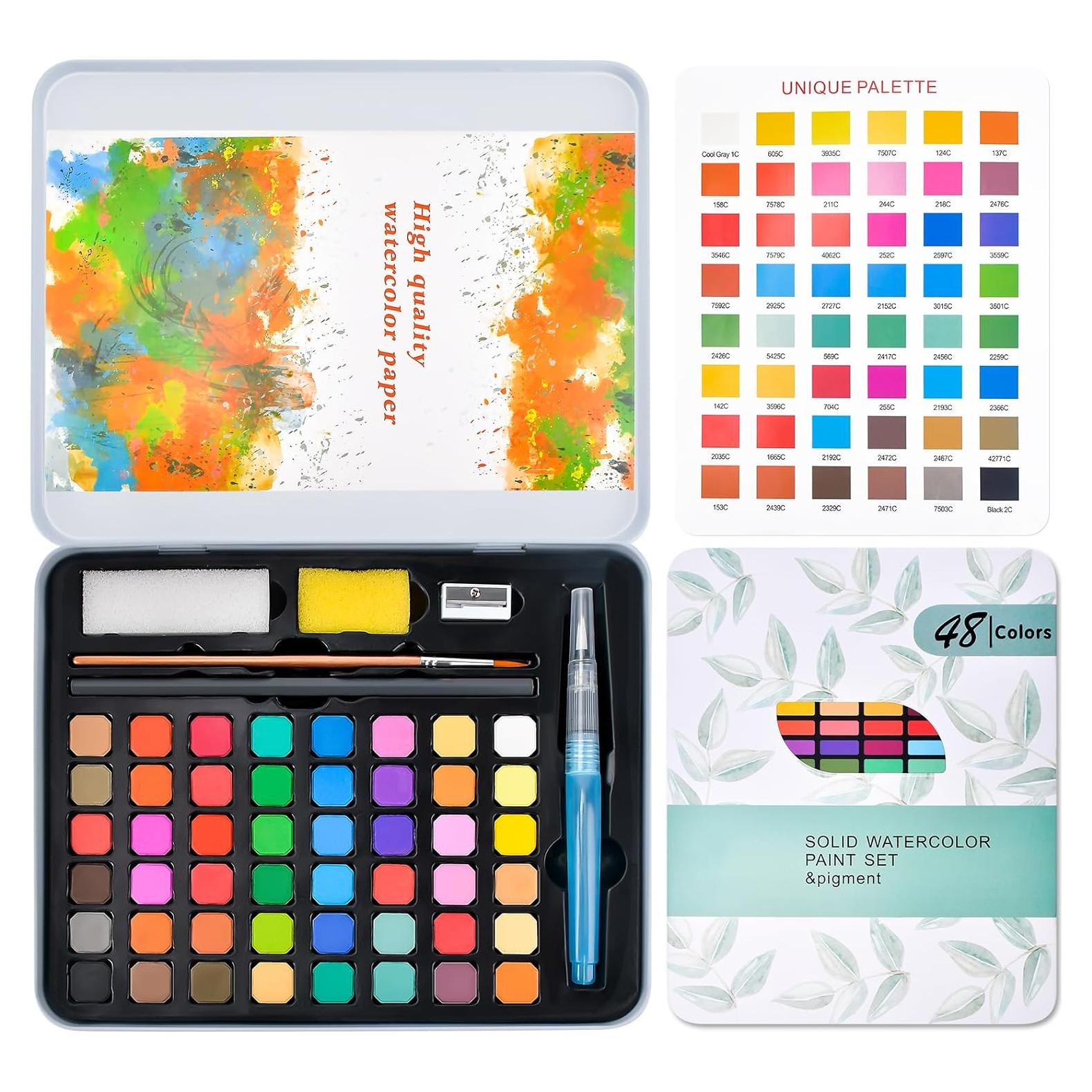 Set de Pintura Acuarela Casleevf 48 Colores No Tóxicos