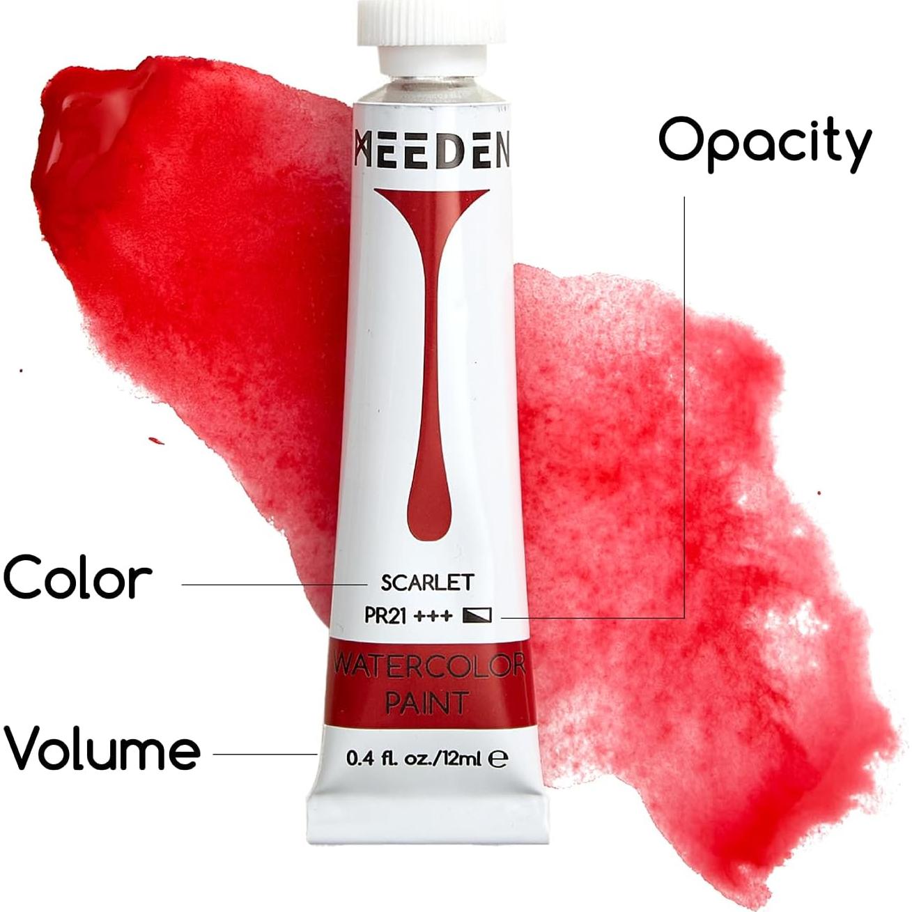 Juego de Pintura Acuarela MEEDEN 48 Tubos 12ml No Tóxica