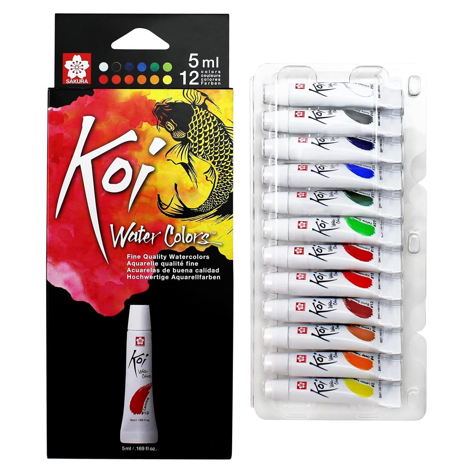 Acuarelas SAKURA Koi 12 Colores 5 ml - Pintura Líquida Premium
