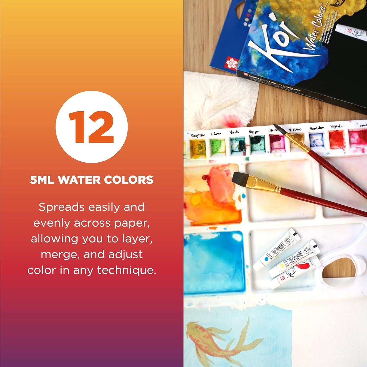 Acuarelas SAKURA Koi 12 Colores 5 ml - Pintura Líquida Premium