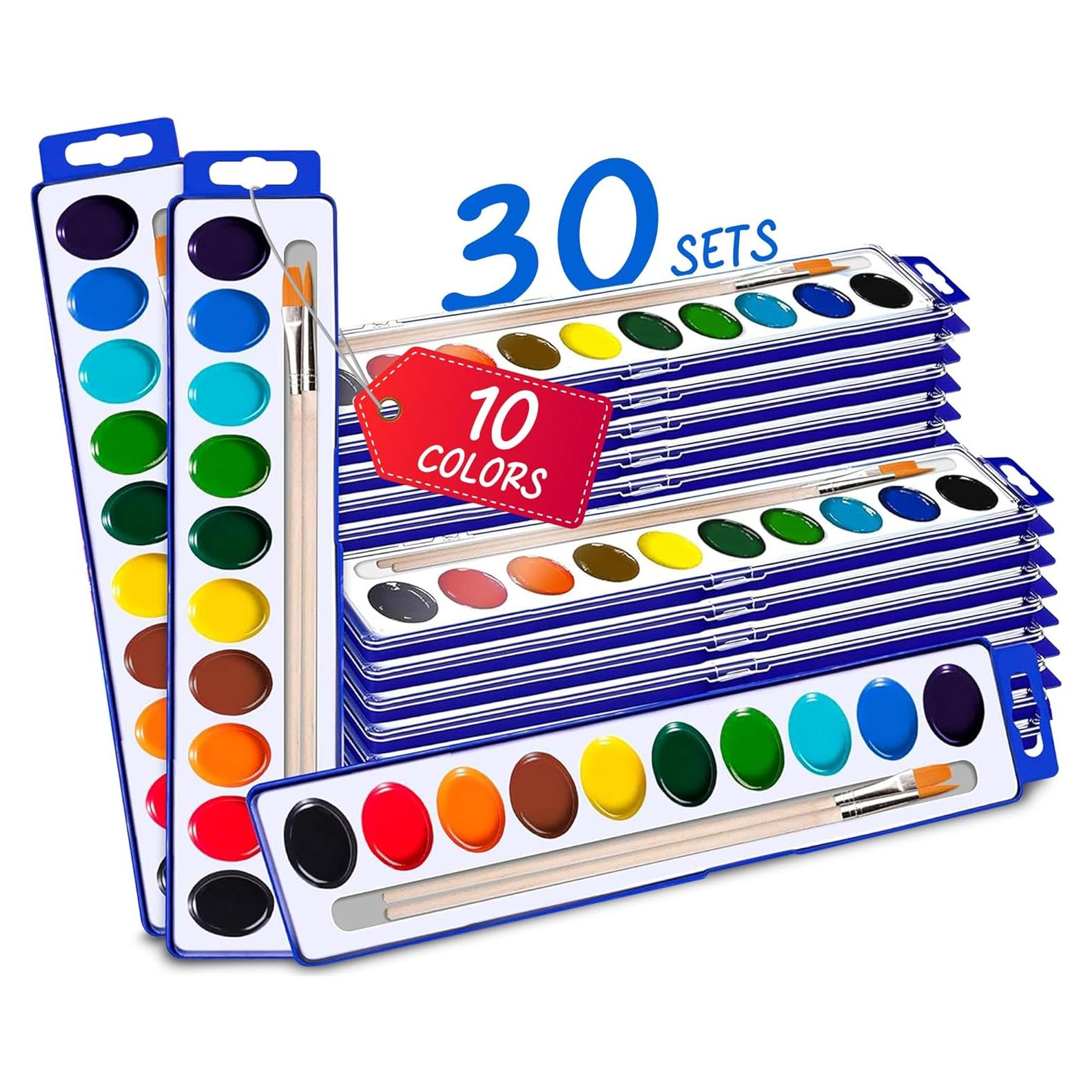 Juego de Acuarelas Lavables Kiggos 30 Colores para Niños
