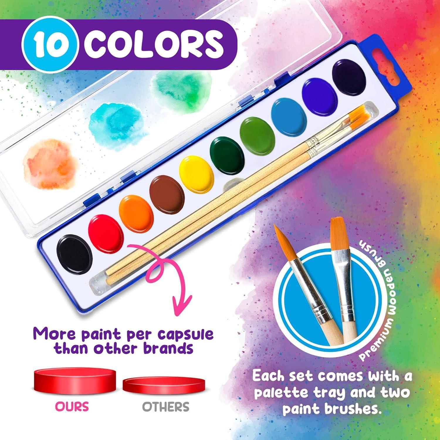 Juego de Acuarelas Lavables Kiggos 30 Colores para Niños