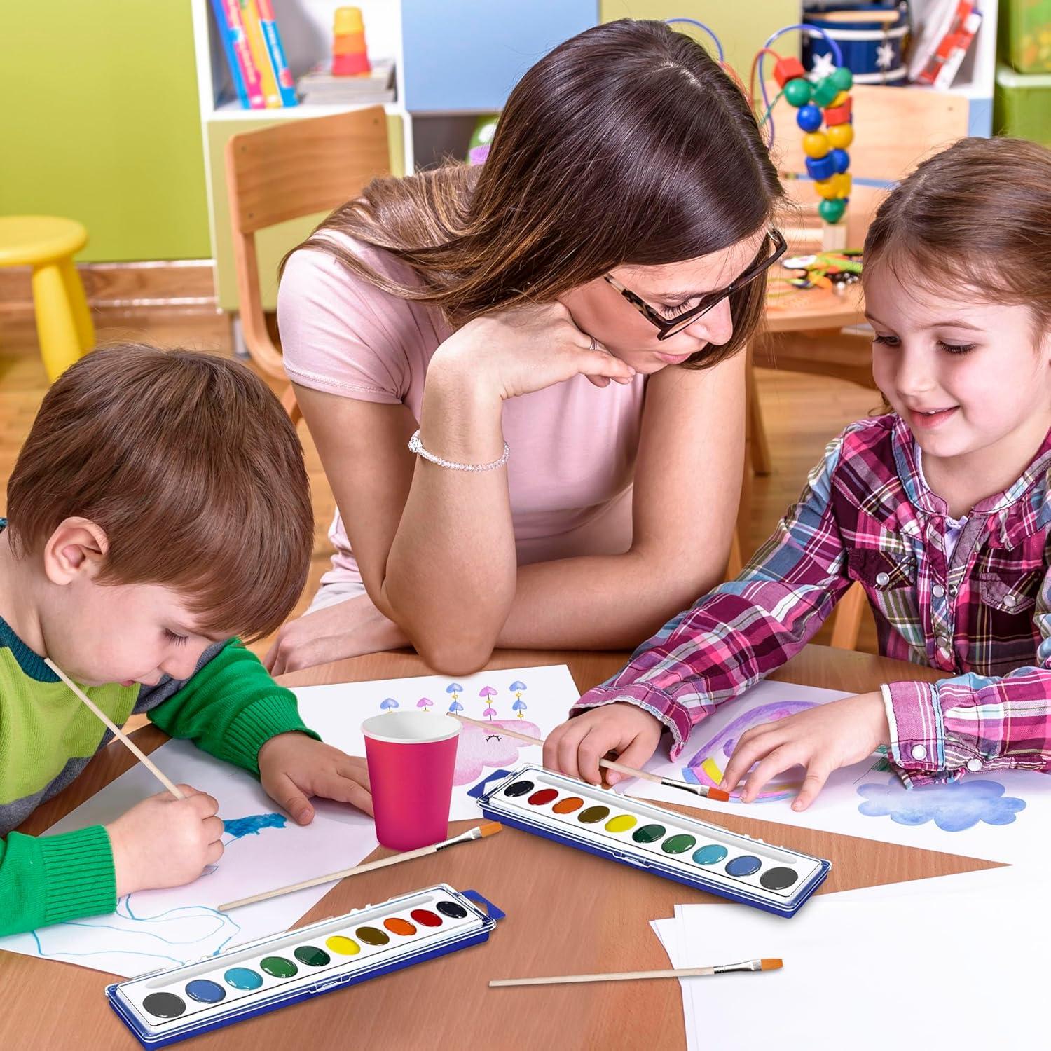 Juego de Acuarelas Lavables Kiggos 30 Colores para Niños