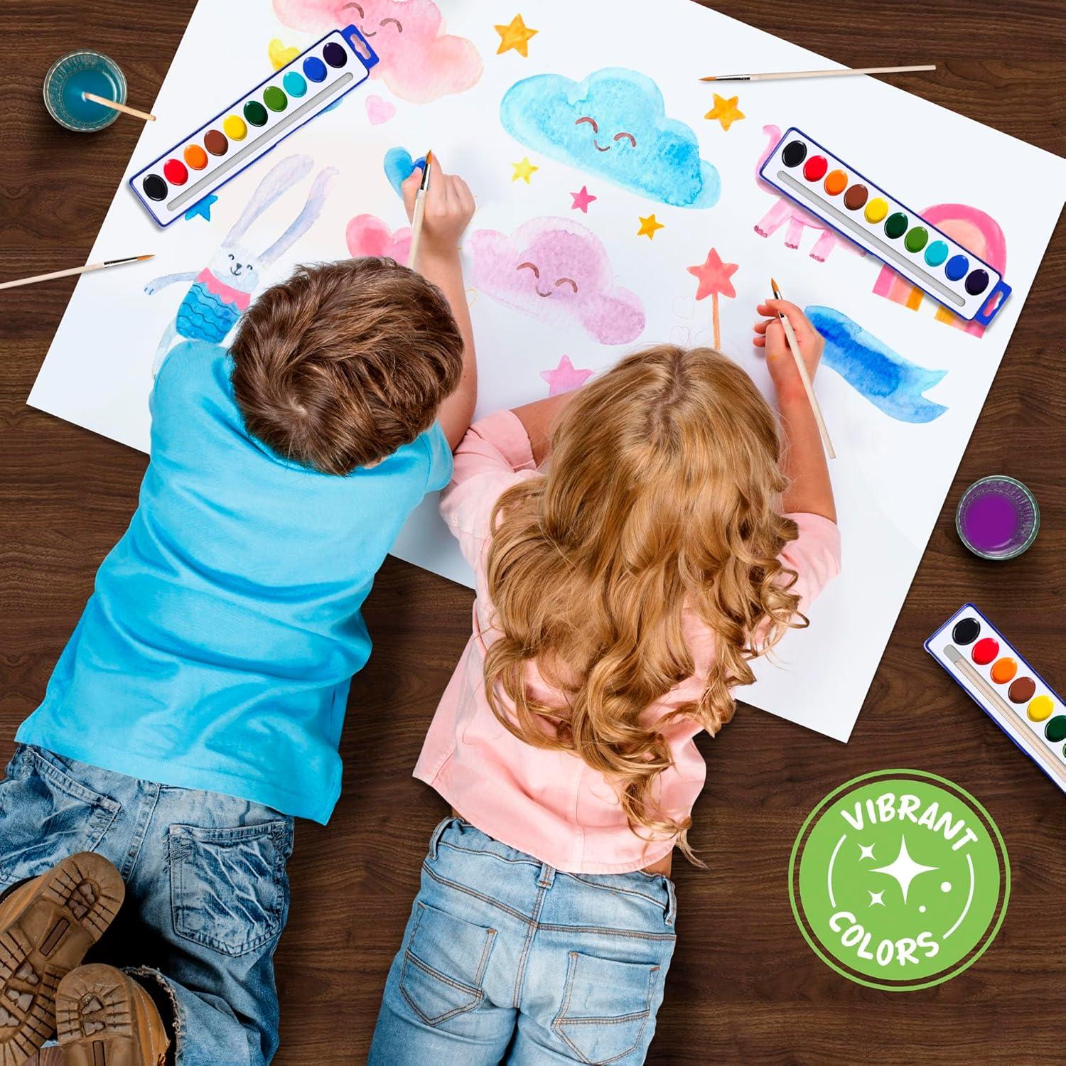 Juego de Acuarelas Lavables Kiggos 30 Colores para Niños