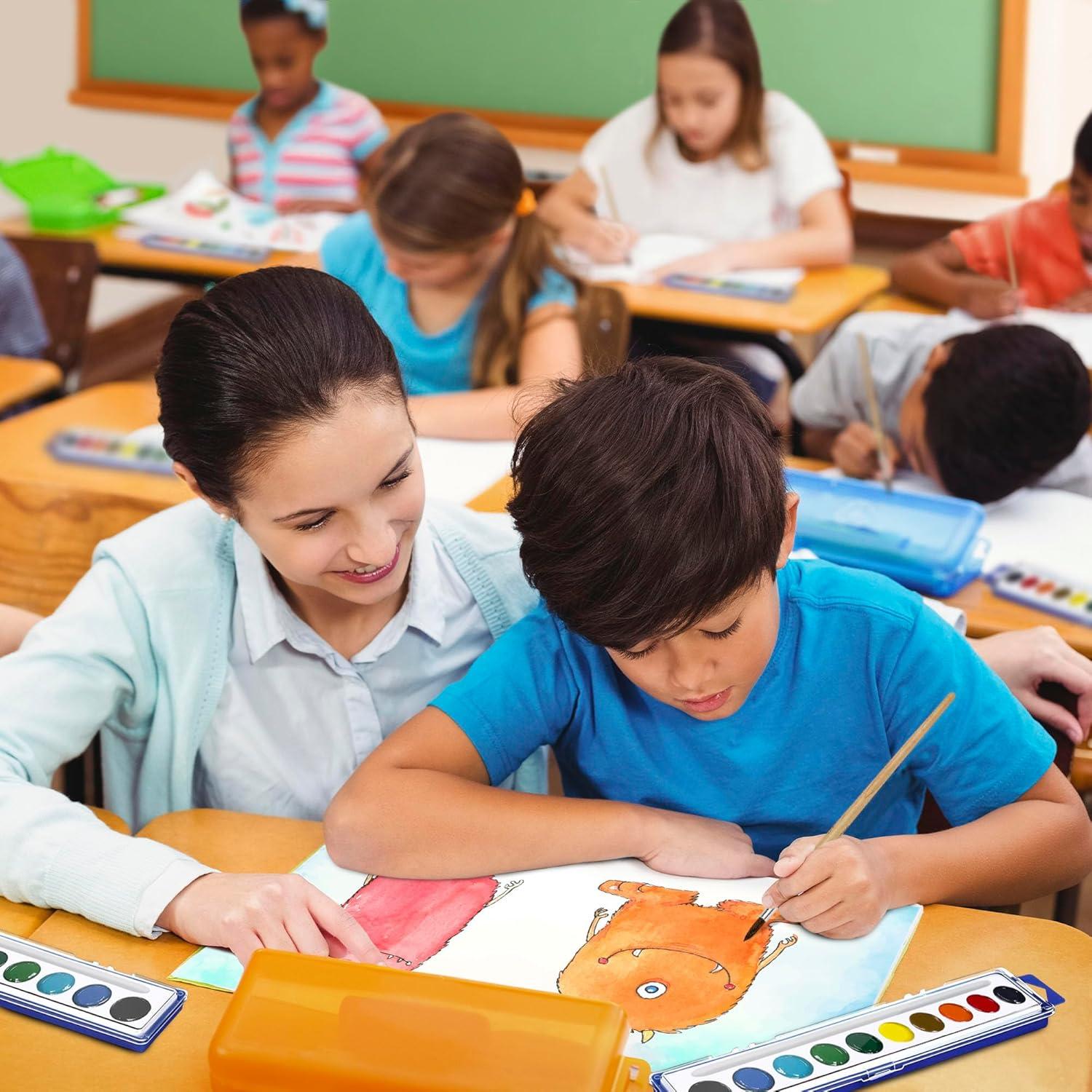 Juego de Acuarelas Lavables Kiggos 30 Colores para Niños