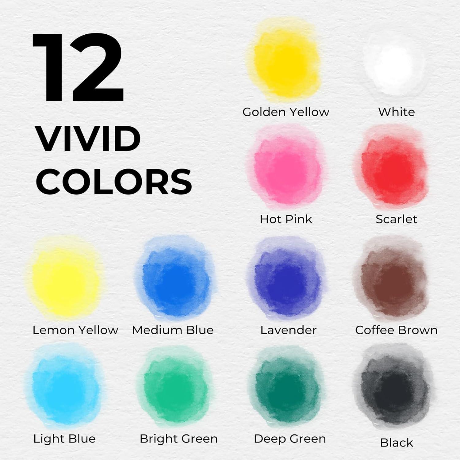 Juego de Acuarelas Funto Travel 12 Colores Portátil