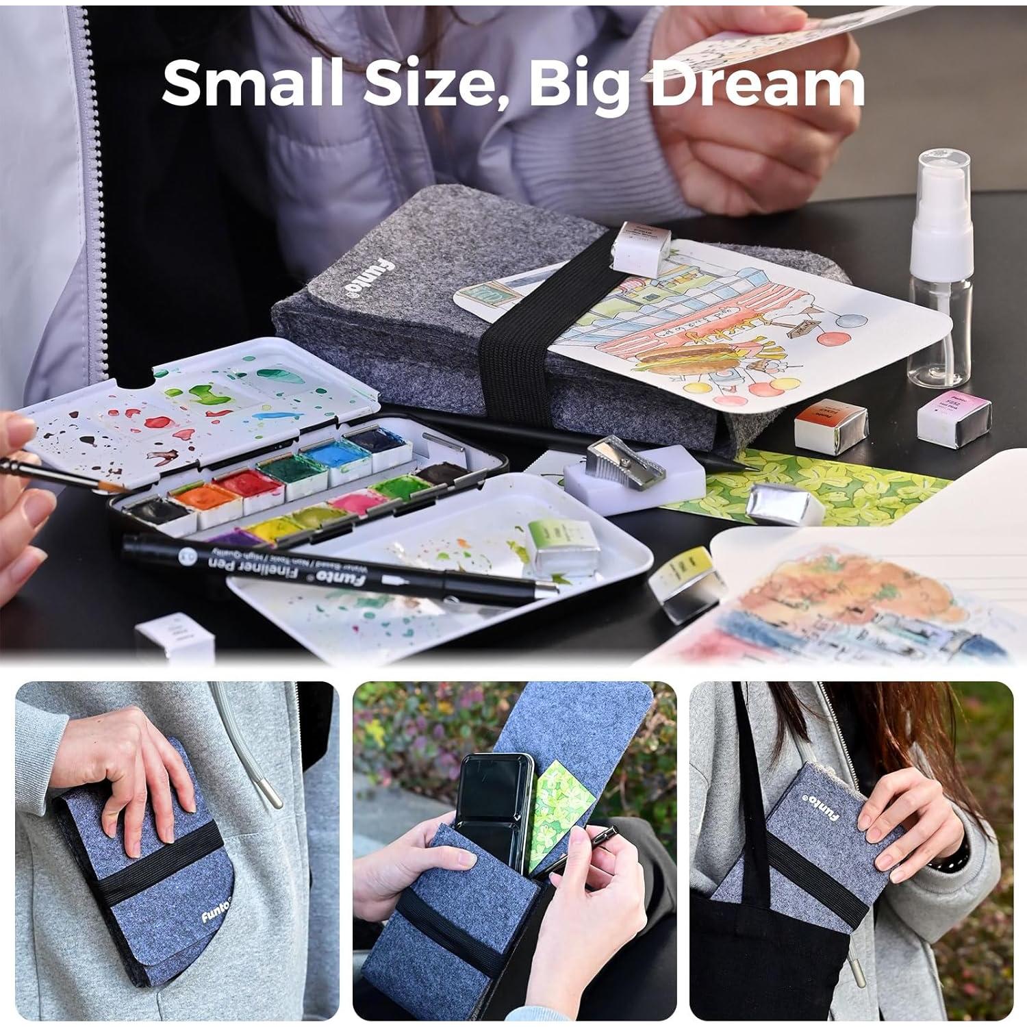 Juego de Acuarelas Funto Travel 12 Colores Portátil