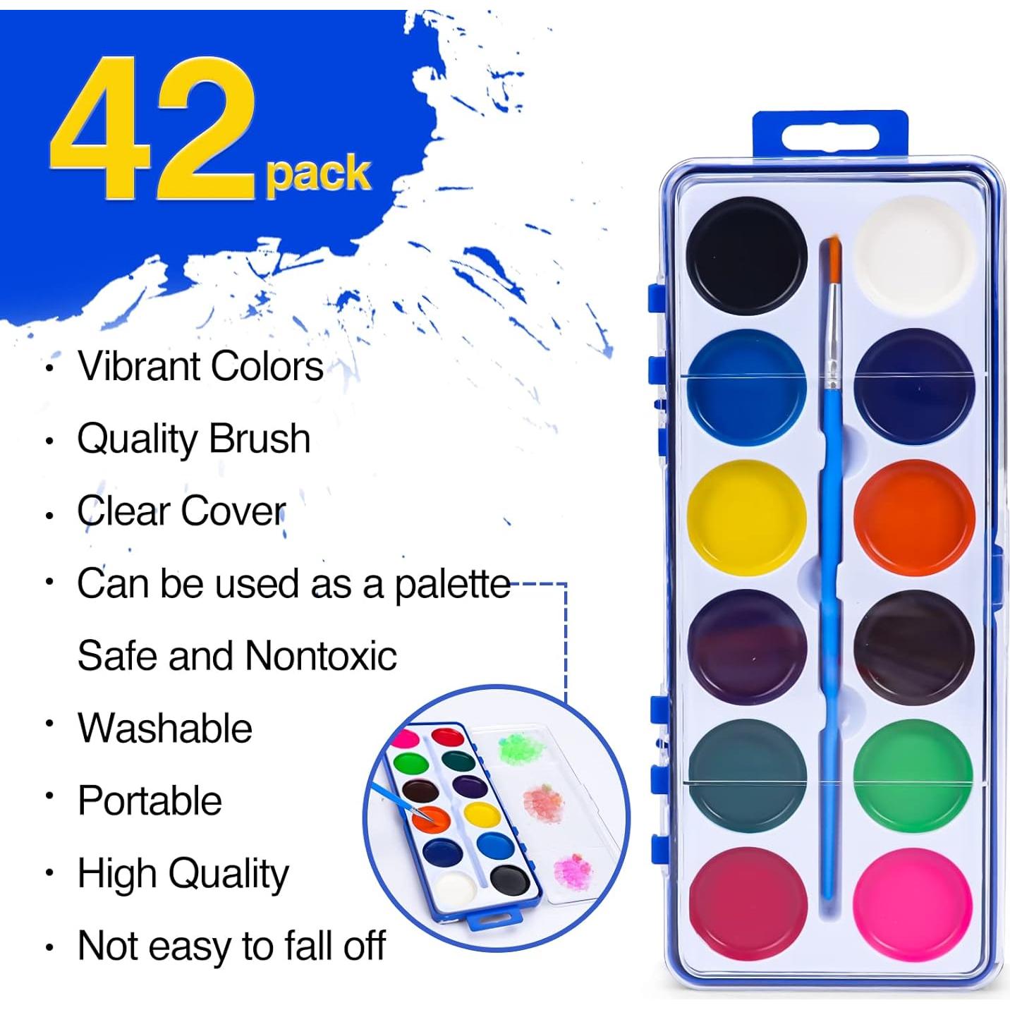 Set de Pintura Acuarela FUMILE 42 Piezas 12 Colores para Niños