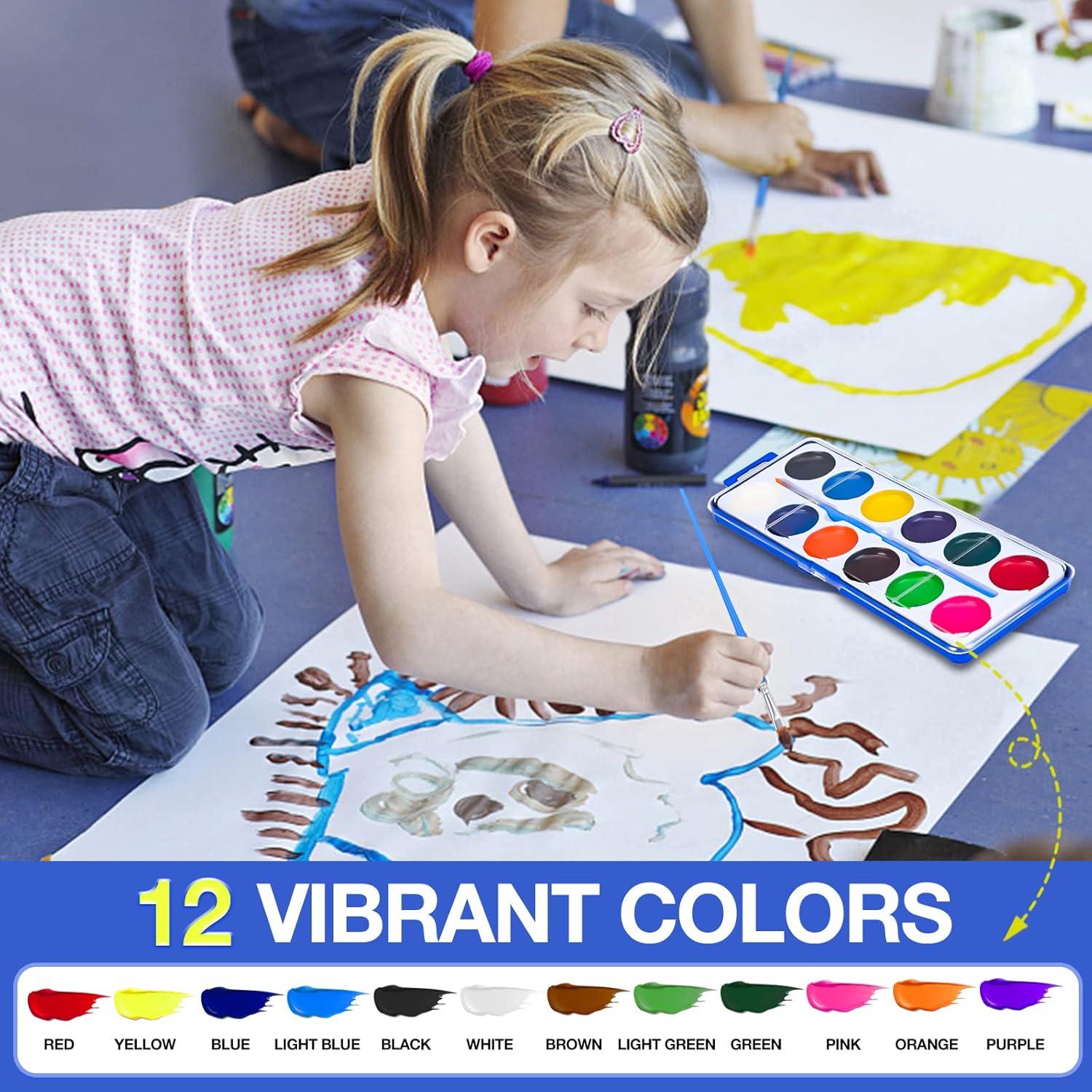 Set de Pintura Acuarela FUMILE 42 Piezas 12 Colores para Niños