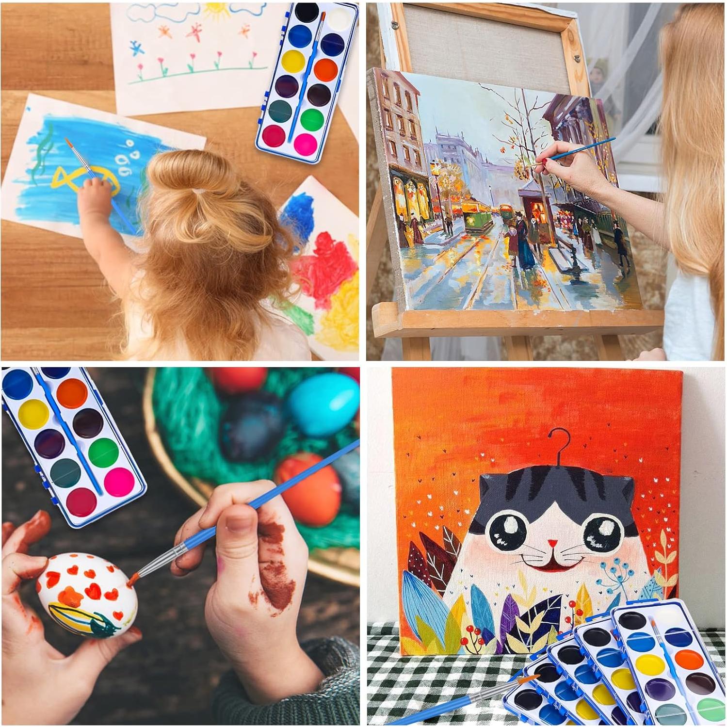 Set de Pintura Acuarela FUMILE 42 Piezas 12 Colores para Niños