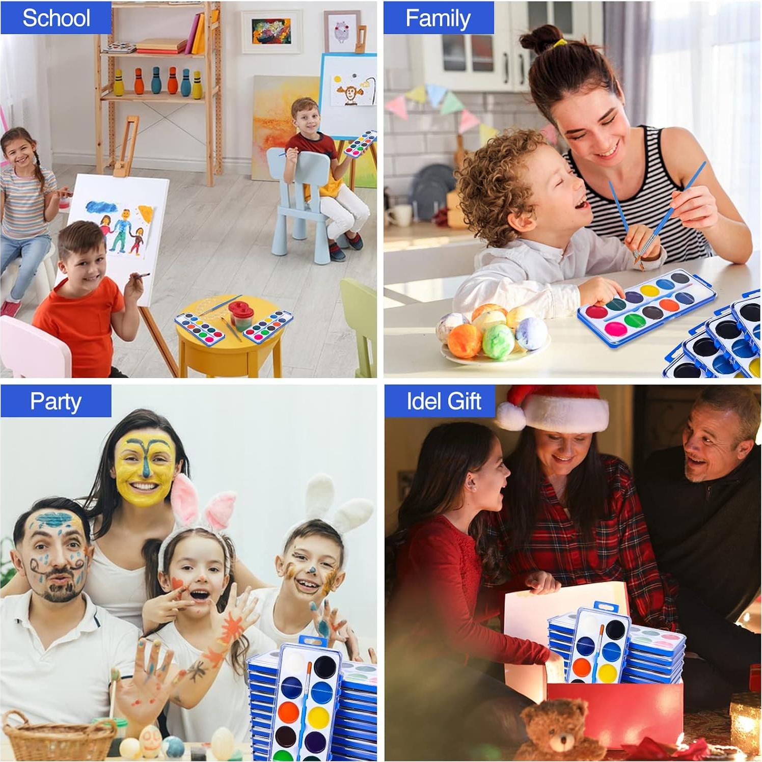 Set de Pintura Acuarela FUMILE 42 Piezas 12 Colores para Niños