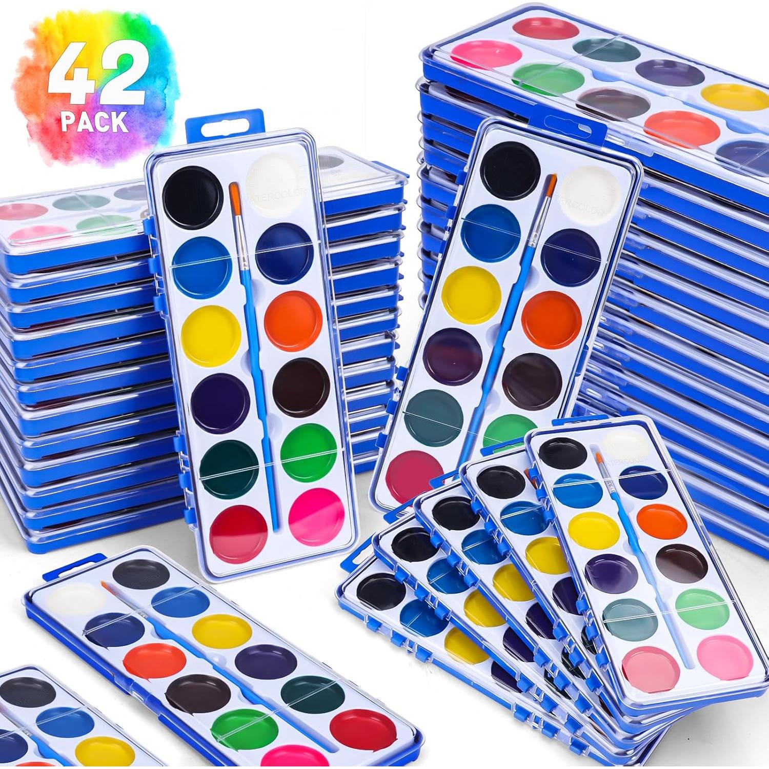 Set de Pintura Acuarela FUMILE 42 Piezas 12 Colores para Niños