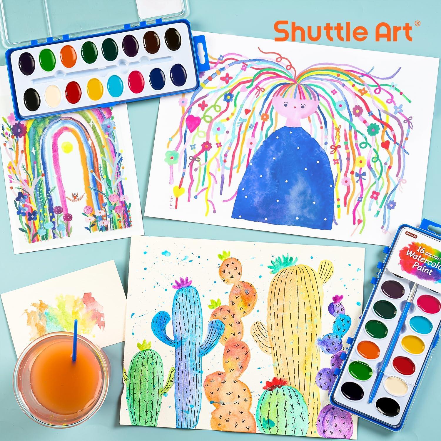 Conjunto de Pintura Acuarela Shuttle Art 16 Colores 15 Piezas