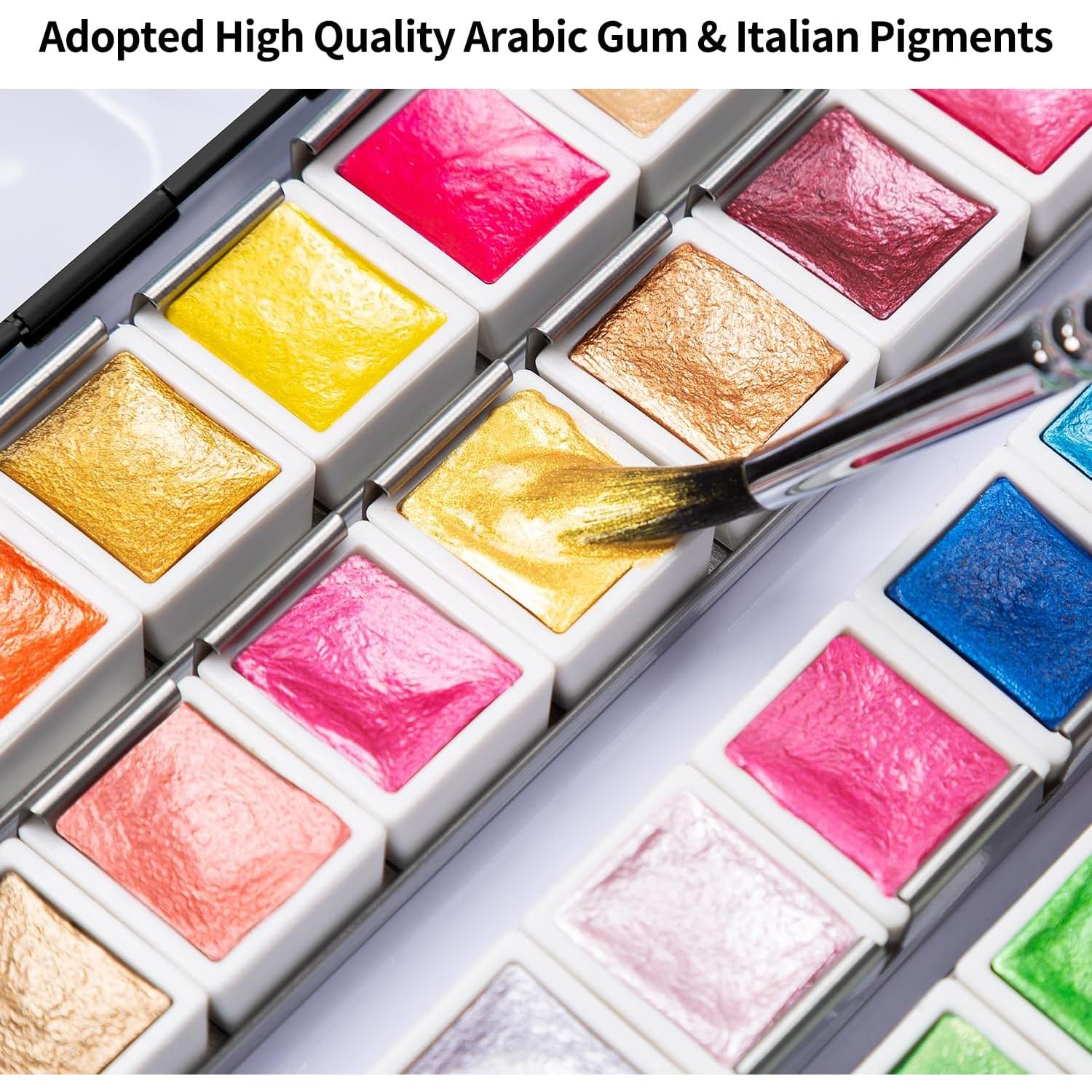 Juego de Pinturas Acuareladas Metálicas ARTSY - 48 Colores