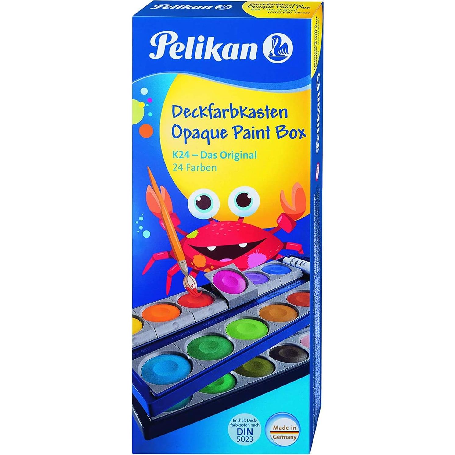 Juego de Pintura Acuarela Opaca Pelikan 24 Colores + Blanco