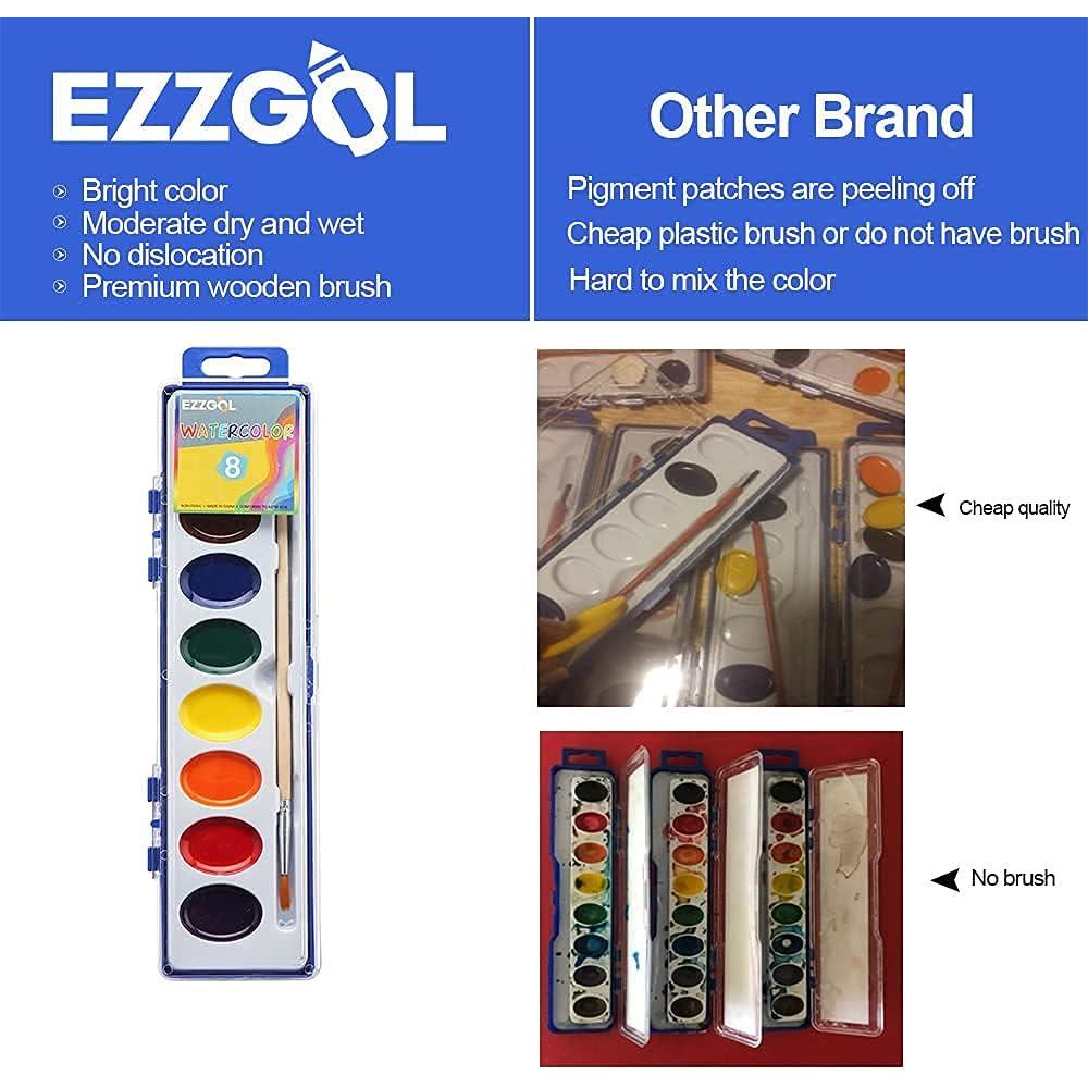 Pinturas Acuareladas Ezzgol 24 Colores Lavables No Tóxicas