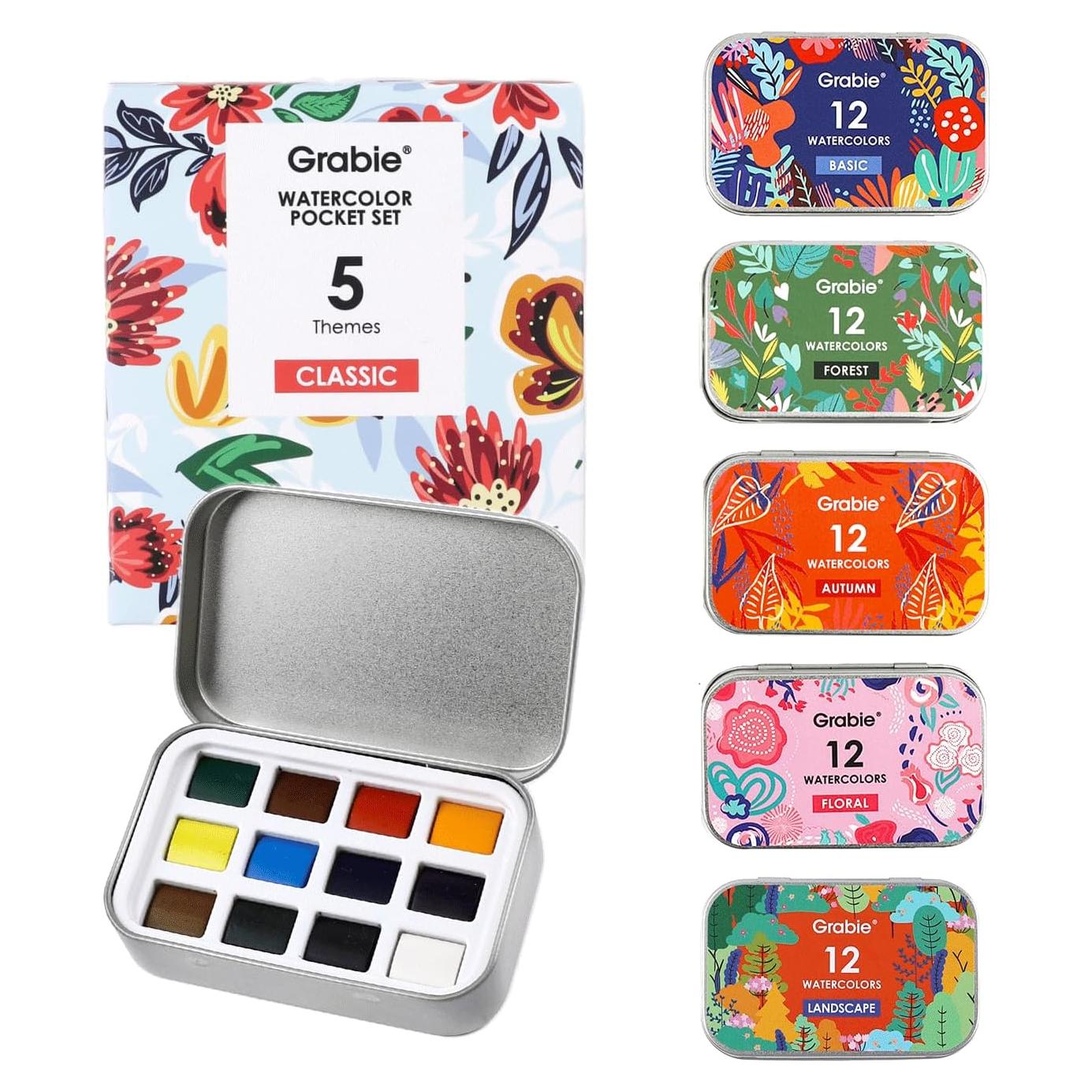 Set de Acuarelas Grabie 12 Colores Premium para Artistas