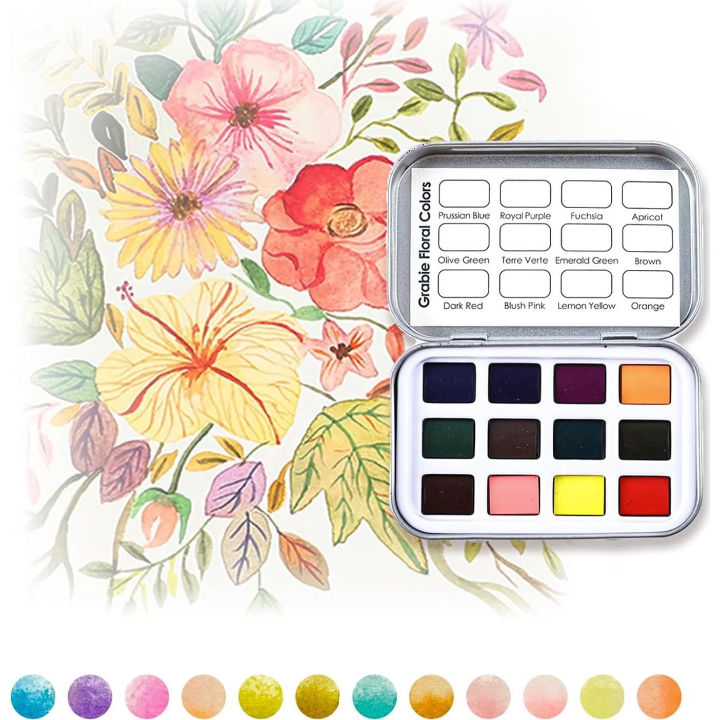 Set de Acuarelas Grabie 12 Colores Premium para Artistas