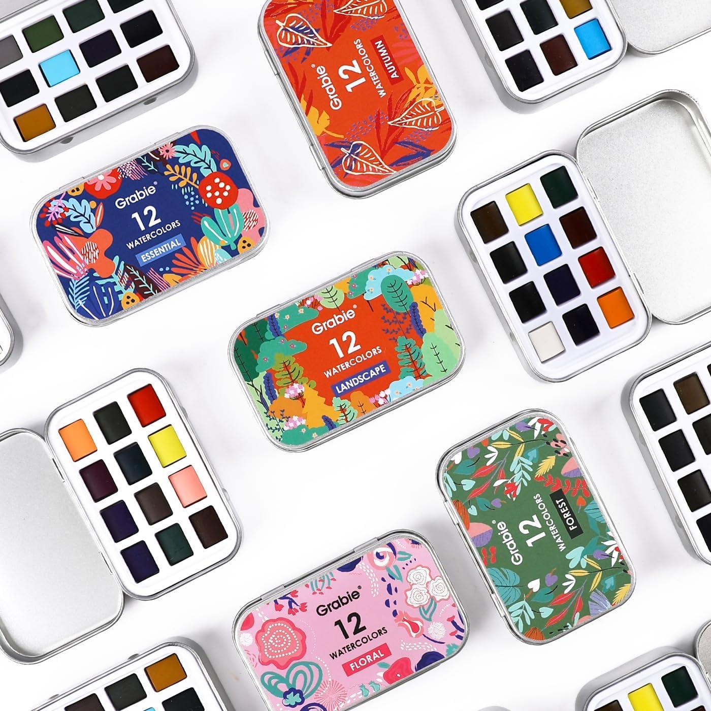 Set de Acuarelas Grabie 12 Colores Premium para Artistas