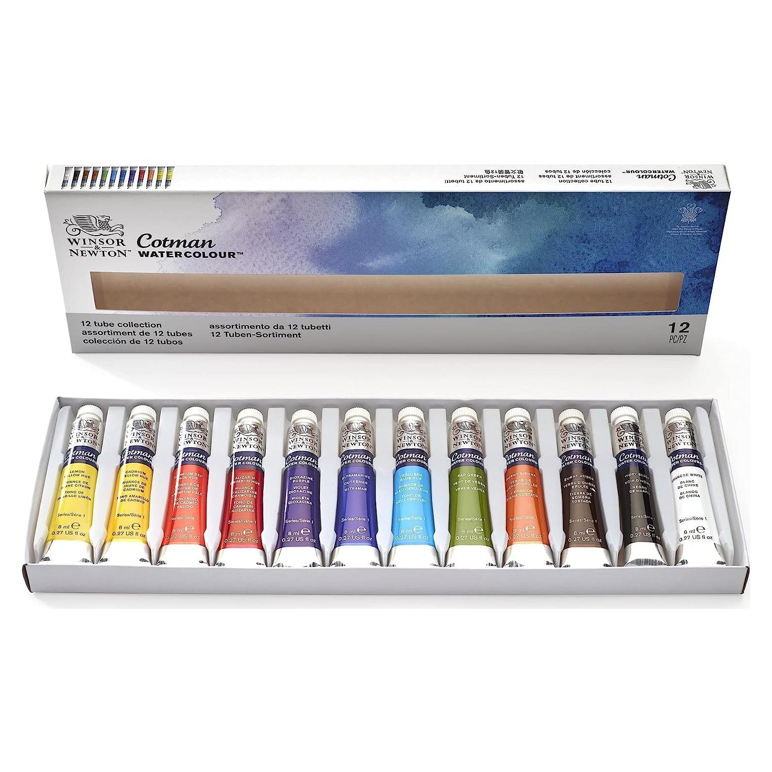 Set de Acuarelas Cotman Winsor & Newton 12 Colores 8ml
