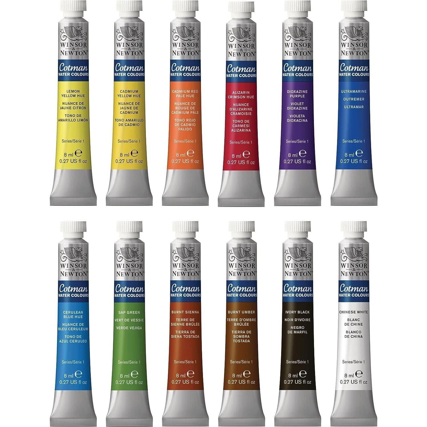 Set de Acuarelas Cotman Winsor & Newton 12 Colores 8ml