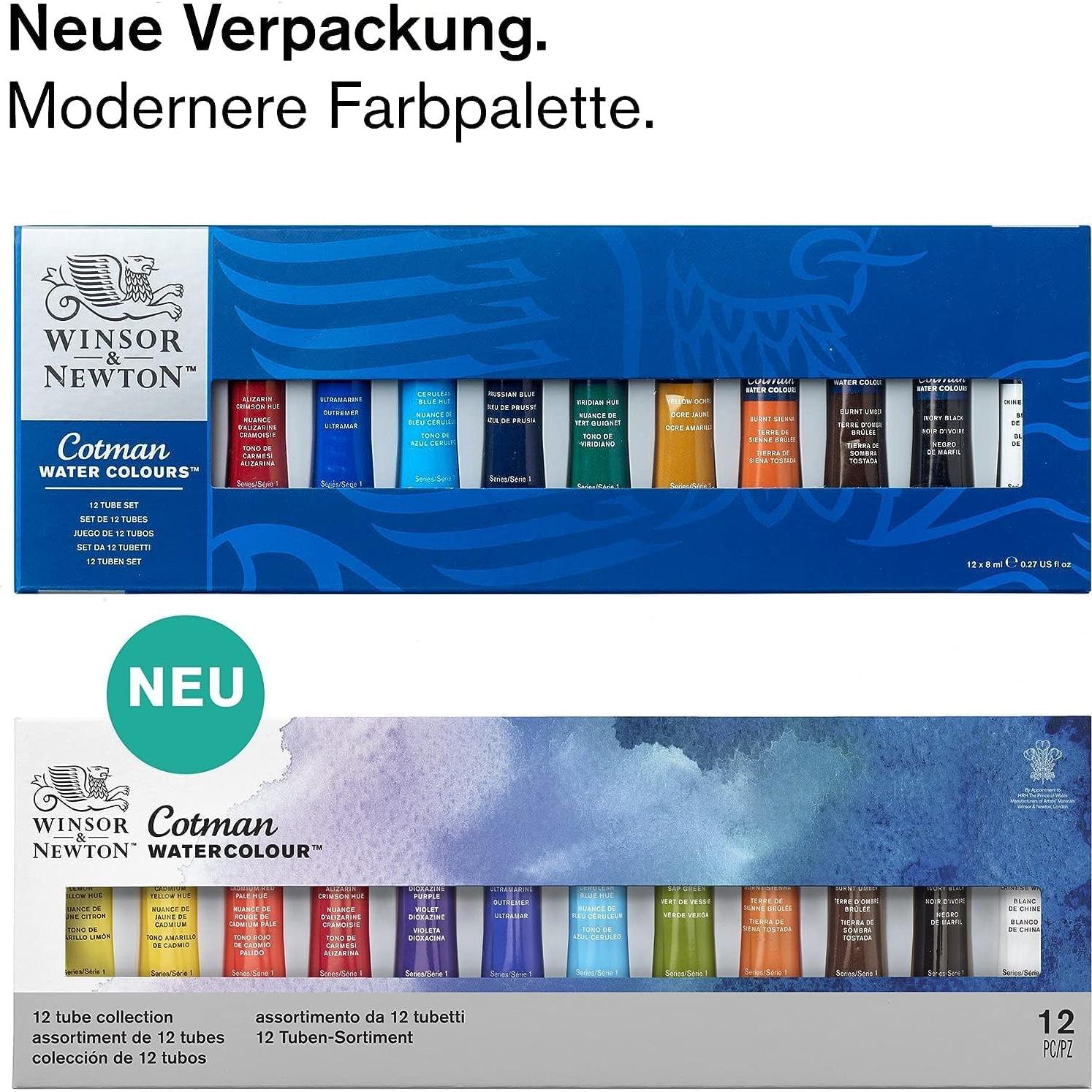 Set de Acuarelas Cotman Winsor & Newton 12 Colores 8ml