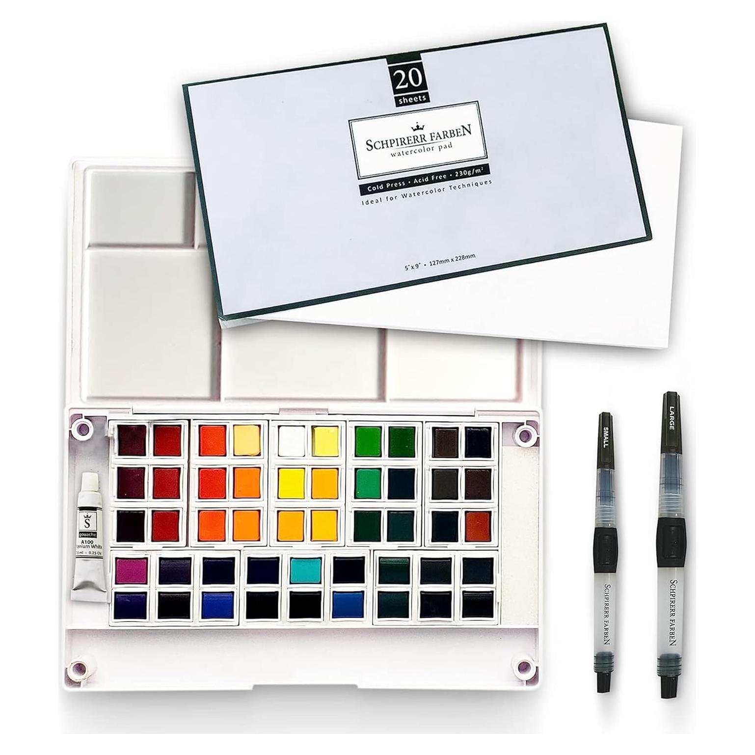 Set de Pintura Acuarela Profesional SCHPIRERR FARBEN 48 Colores