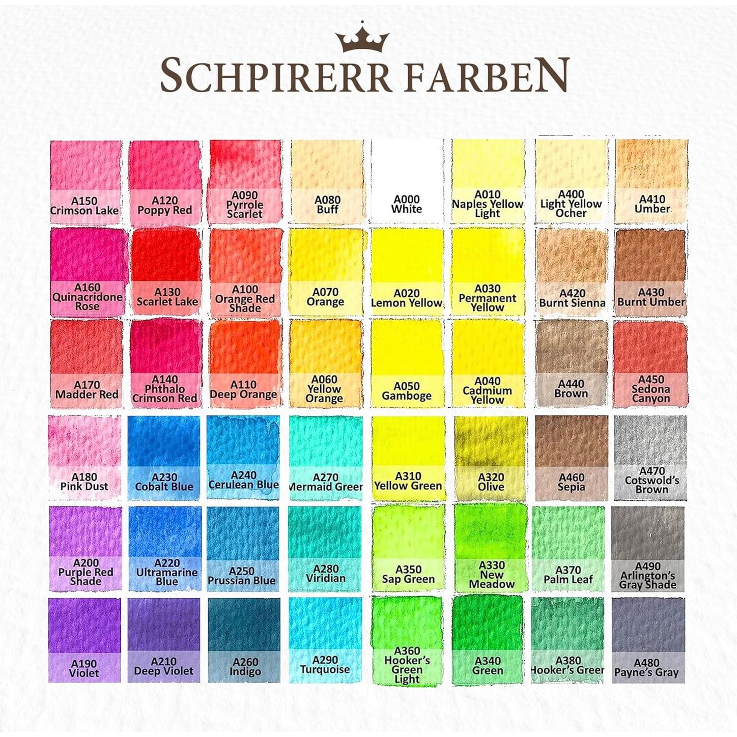 Set de Pintura Acuarela Profesional SCHPIRERR FARBEN 48 Colores