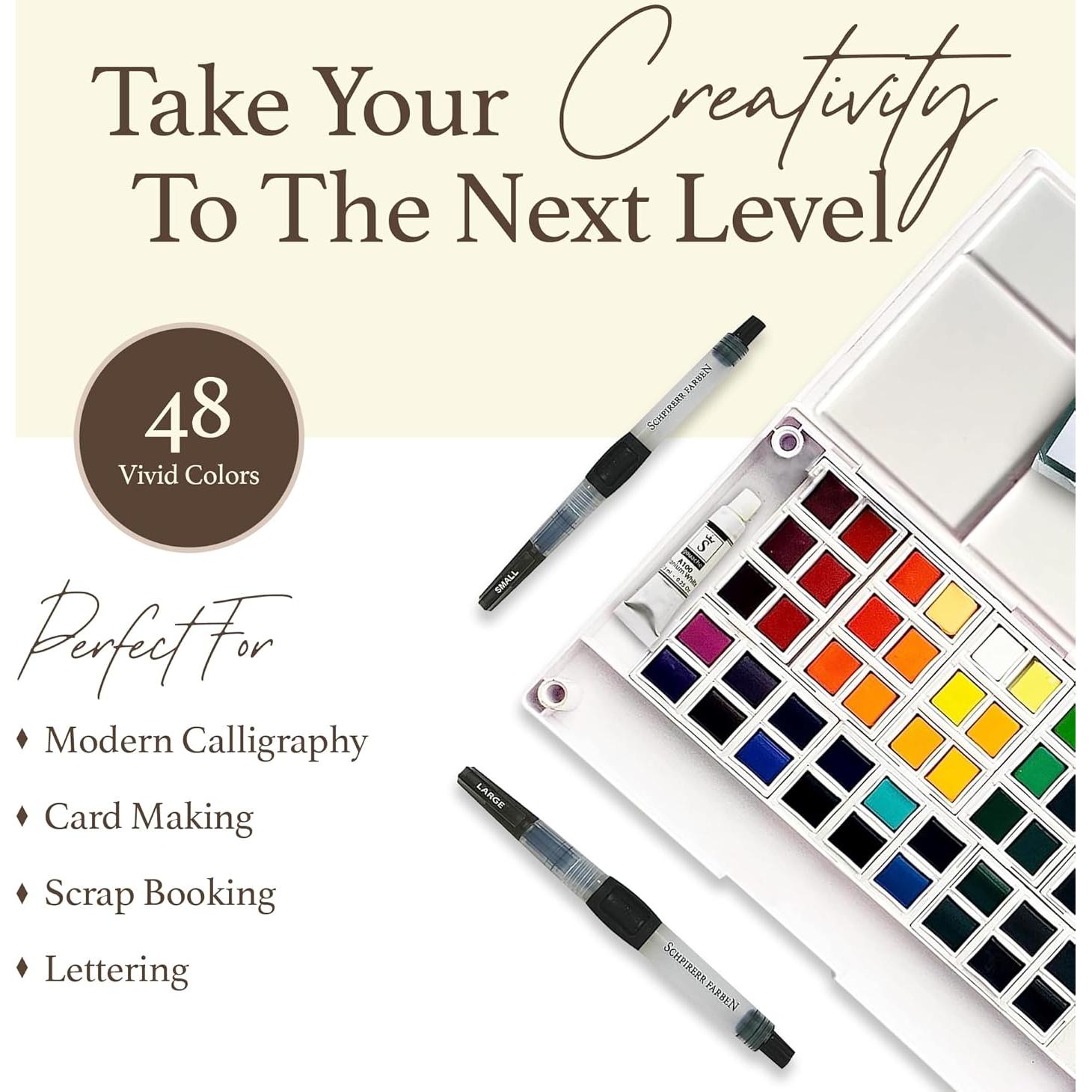 Set de Pintura Acuarela Profesional SCHPIRERR FARBEN 48 Colores