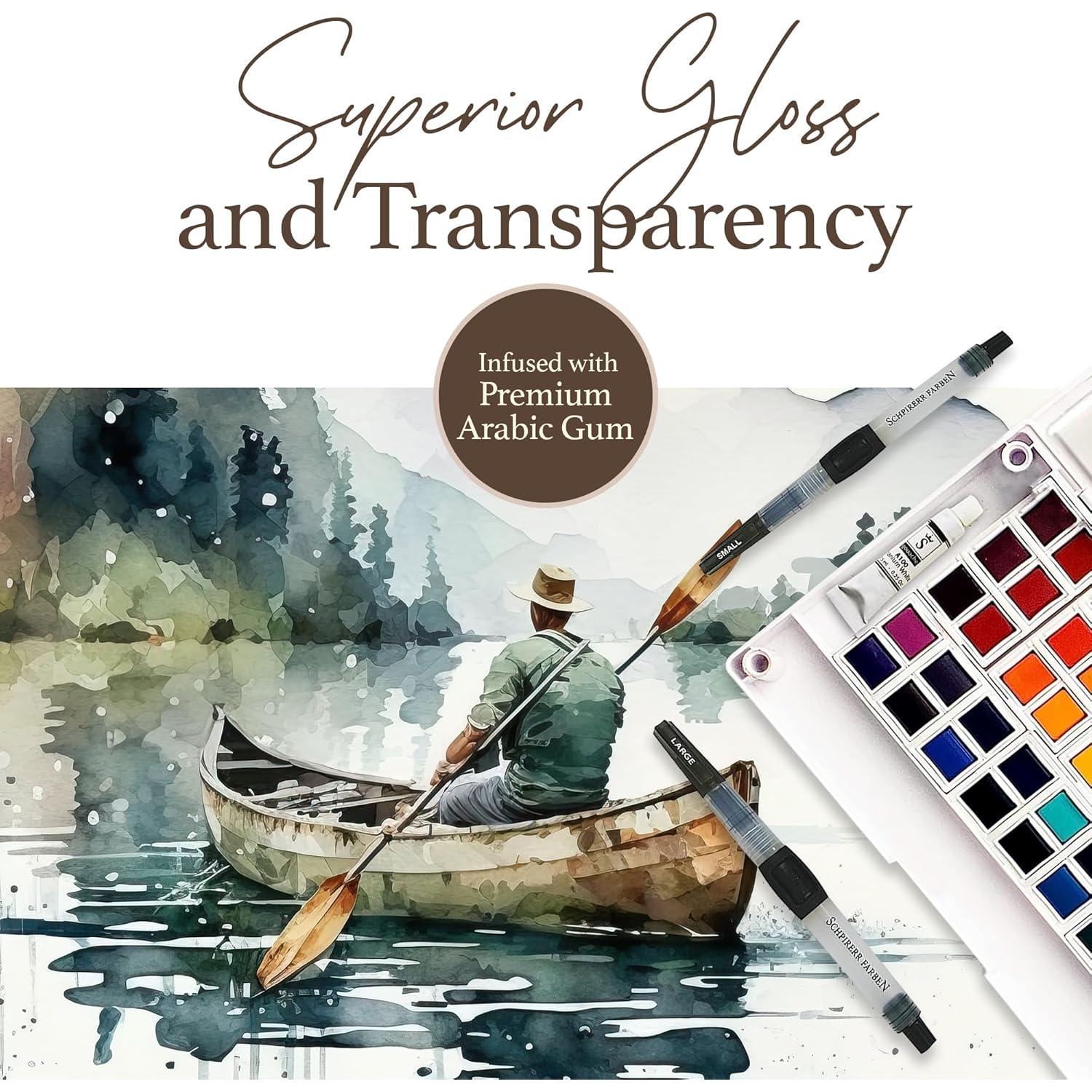 Set de Pintura Acuarela Profesional SCHPIRERR FARBEN 48 Colores