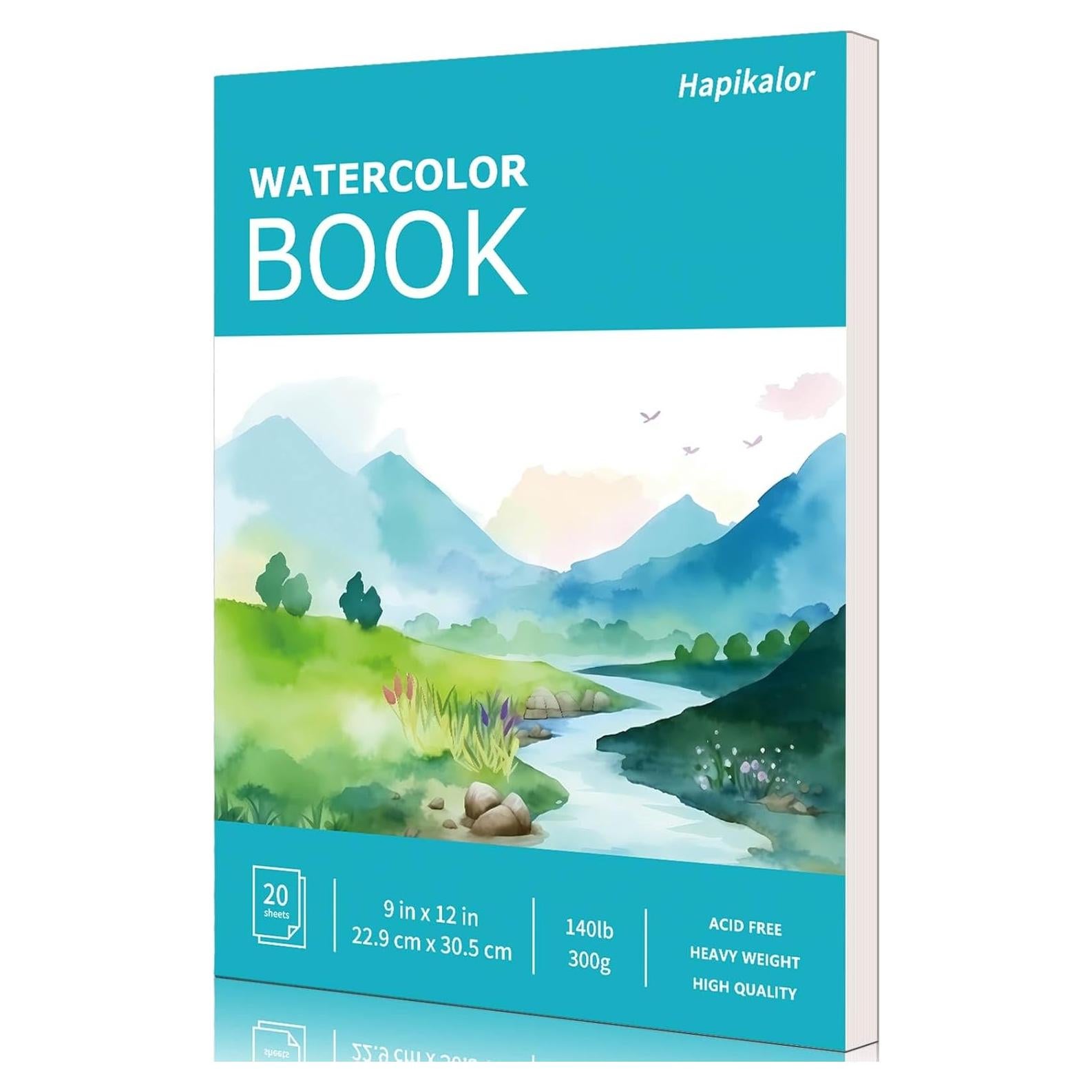 Bloc de Papel Acuarela Hapikalor 9x12" 140lb 20 Hojas Verde