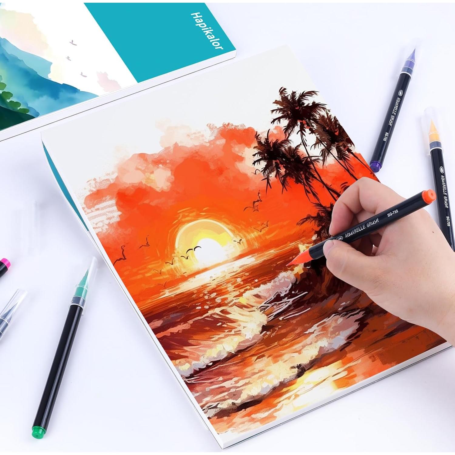 Bloc de Papel Acuarela Hapikalor 9x12" 140lb 20 Hojas Verde