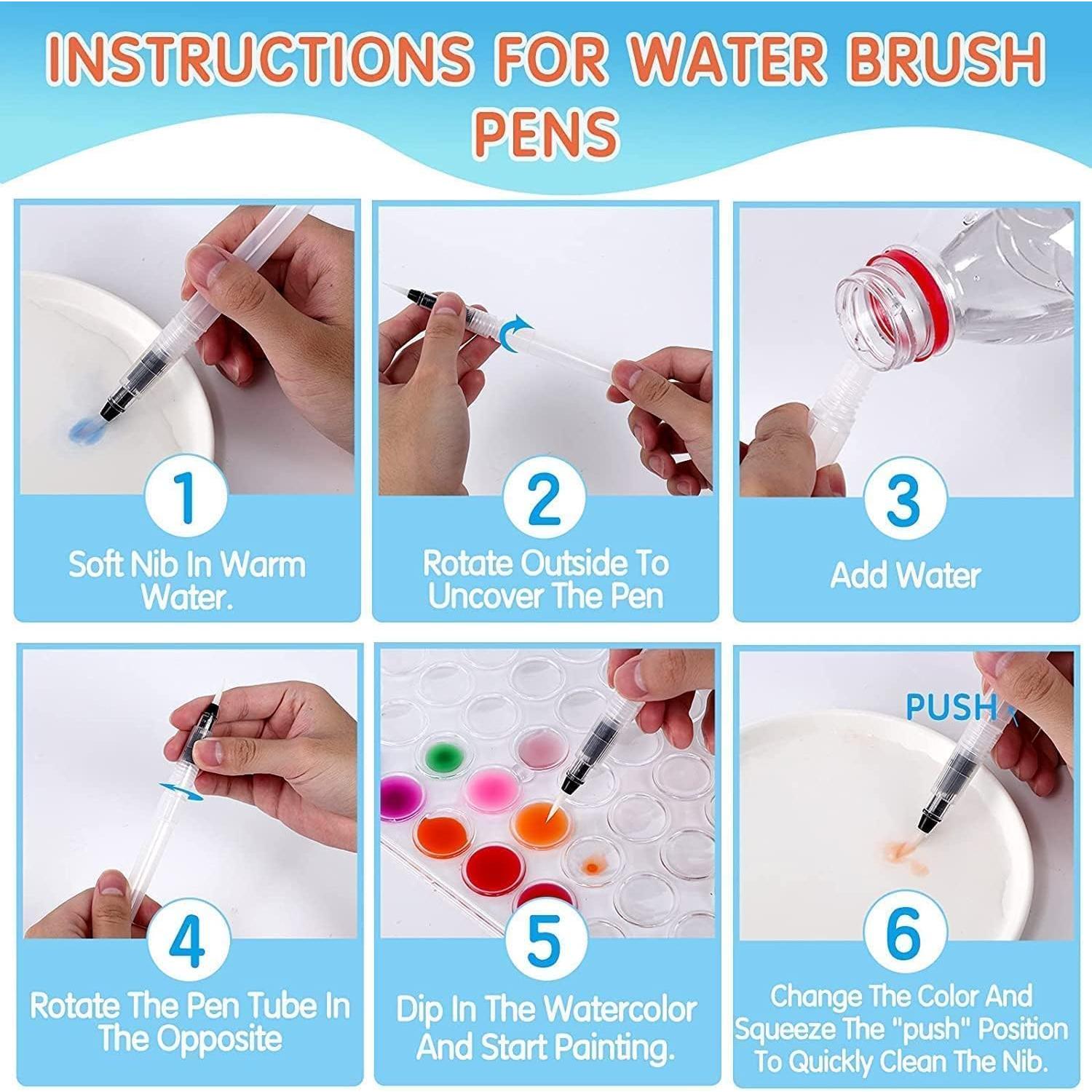 Set de Pintura Acuarela GETHPEN 48 Colores Lavables con Pincel