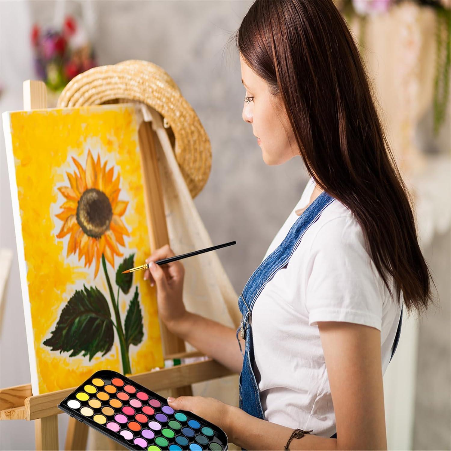 Set de Pintura Acuarela GETHPEN 48 Colores Lavables con Pincel