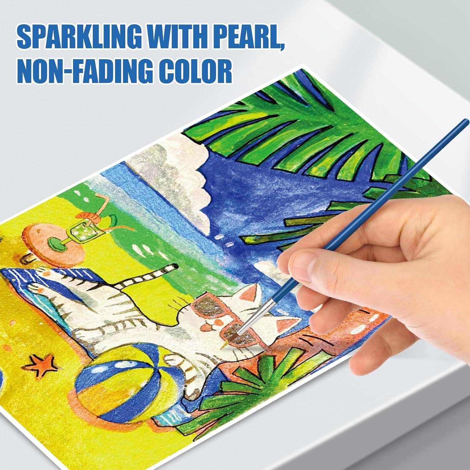 Set de Pintura Acuarela Perlante CraftyManor 20 Colores 20ml