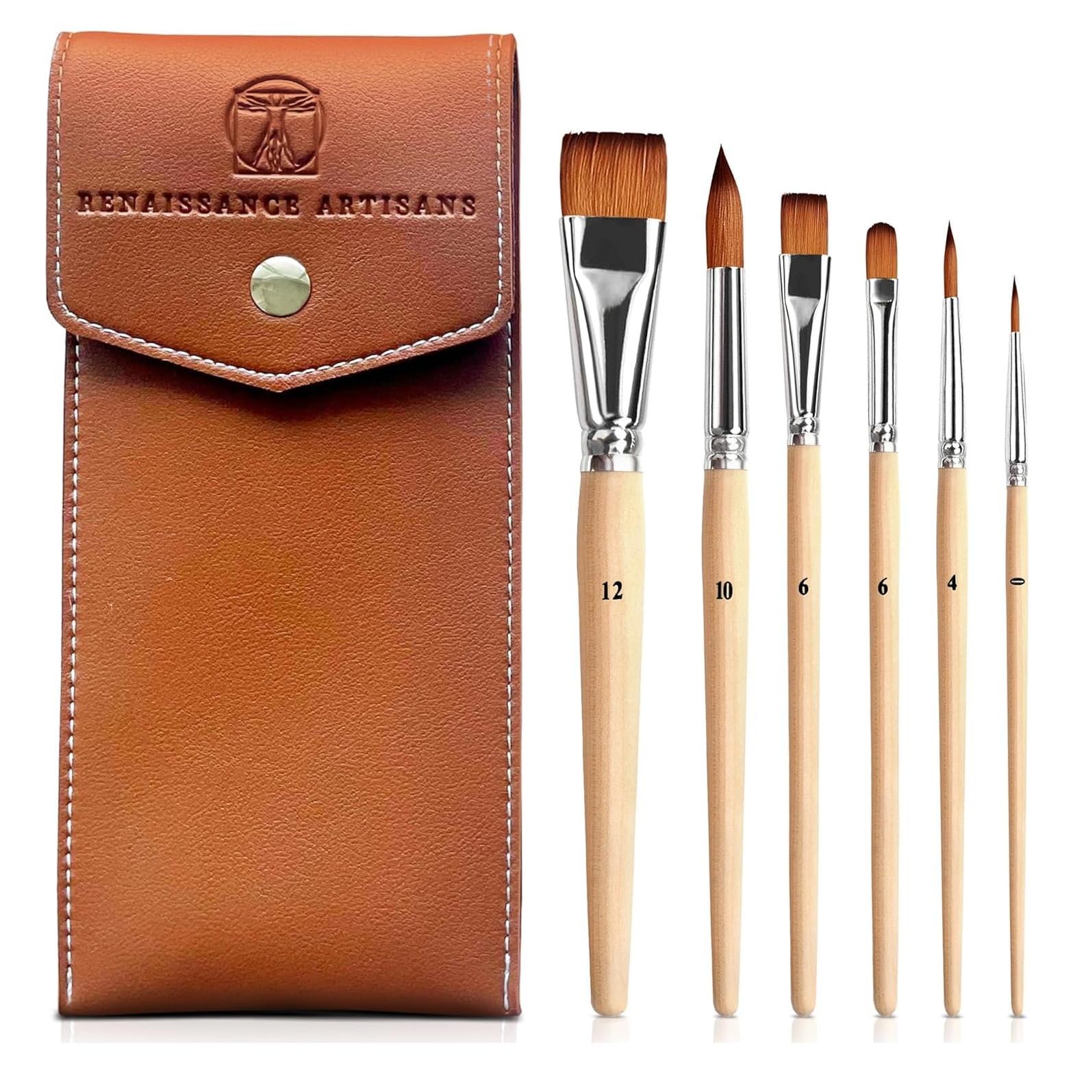 Conjunto de 6 Pinceles de Acuarela Artistas Renaissance - Serie Rembrandt I