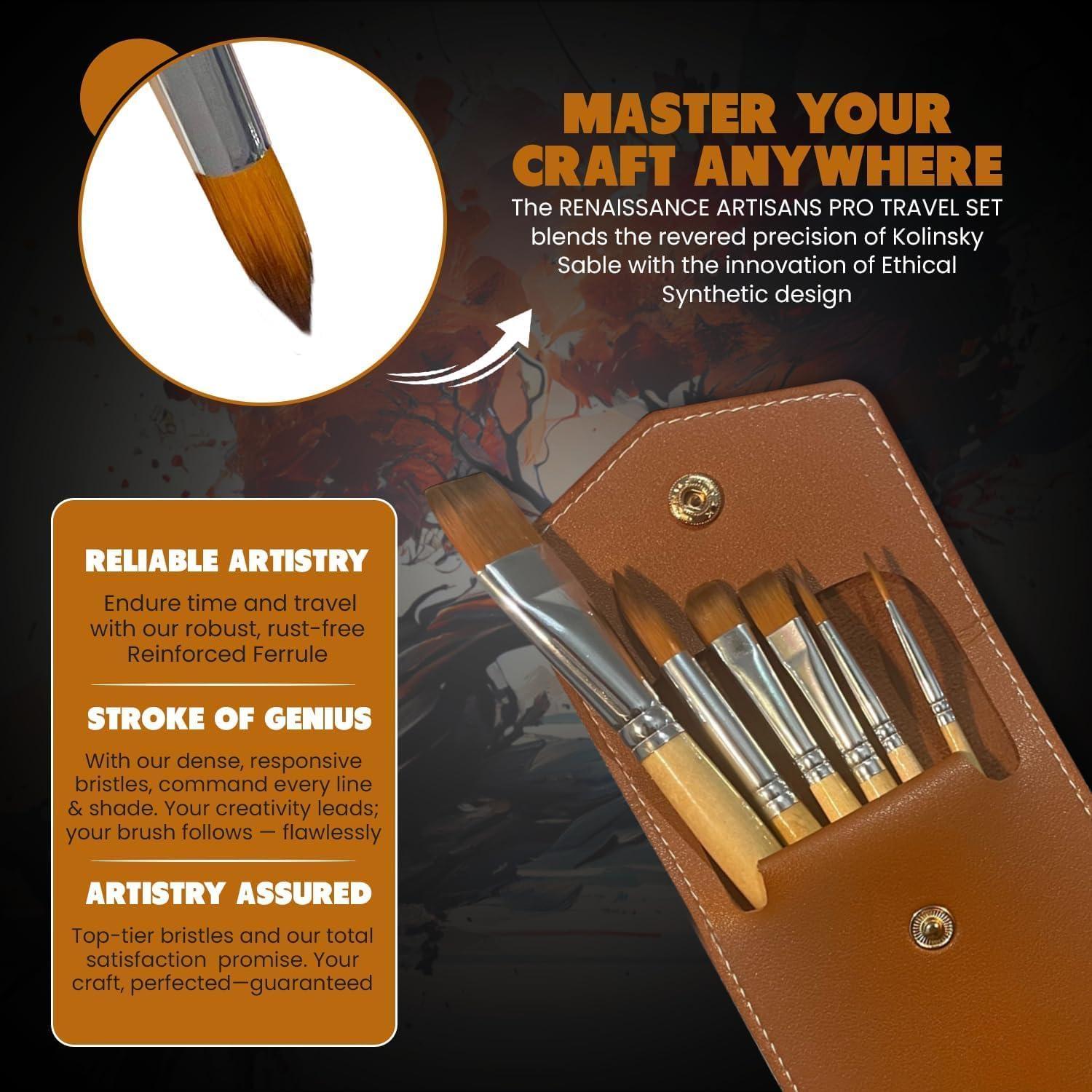 Conjunto de 6 Pinceles de Acuarela Artistas Renaissance - Serie Rembrandt I