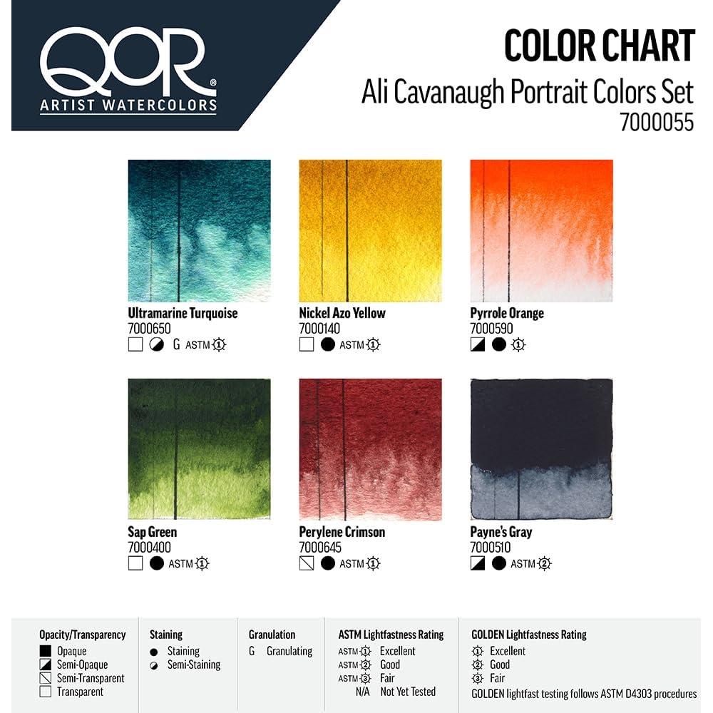 Conjunto de Acuarelas Profesionales Golden QoR 6 x 5 ml Retrato