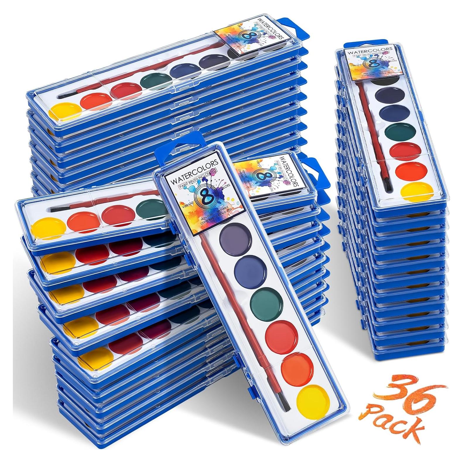 Set de Pintura Acuarela Jyusmile 36 Cajas 8 Colores Lavable