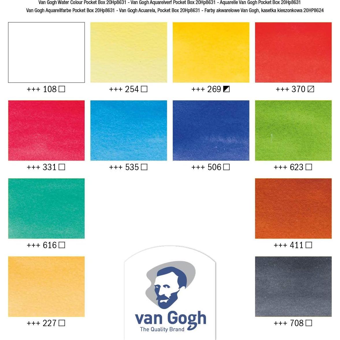 Juego de Acuarelas Van Gogh 12 Mitades en Caja Plástica