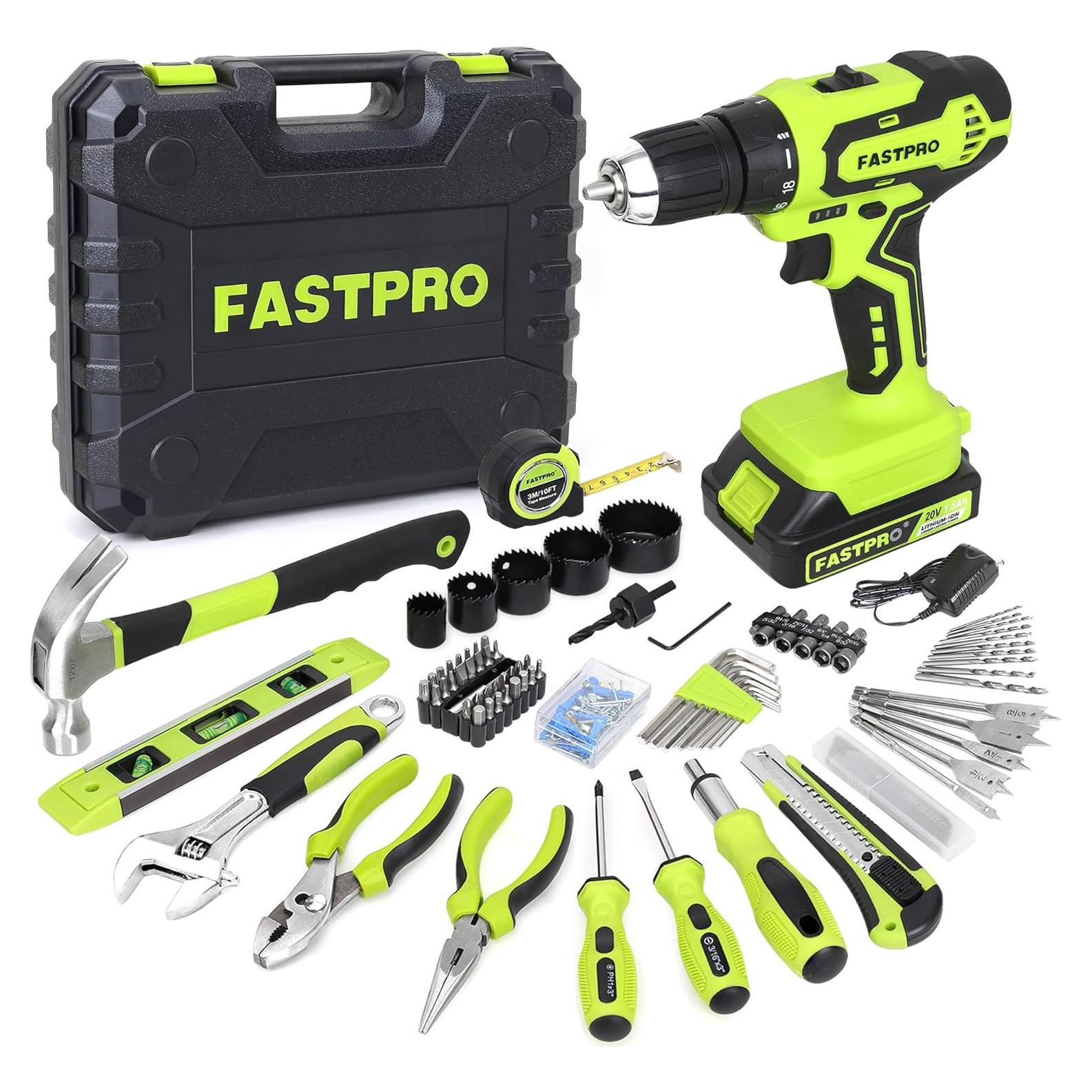 Juego de Herramientas 177 Piezas FASTPRO con Taladro 20V