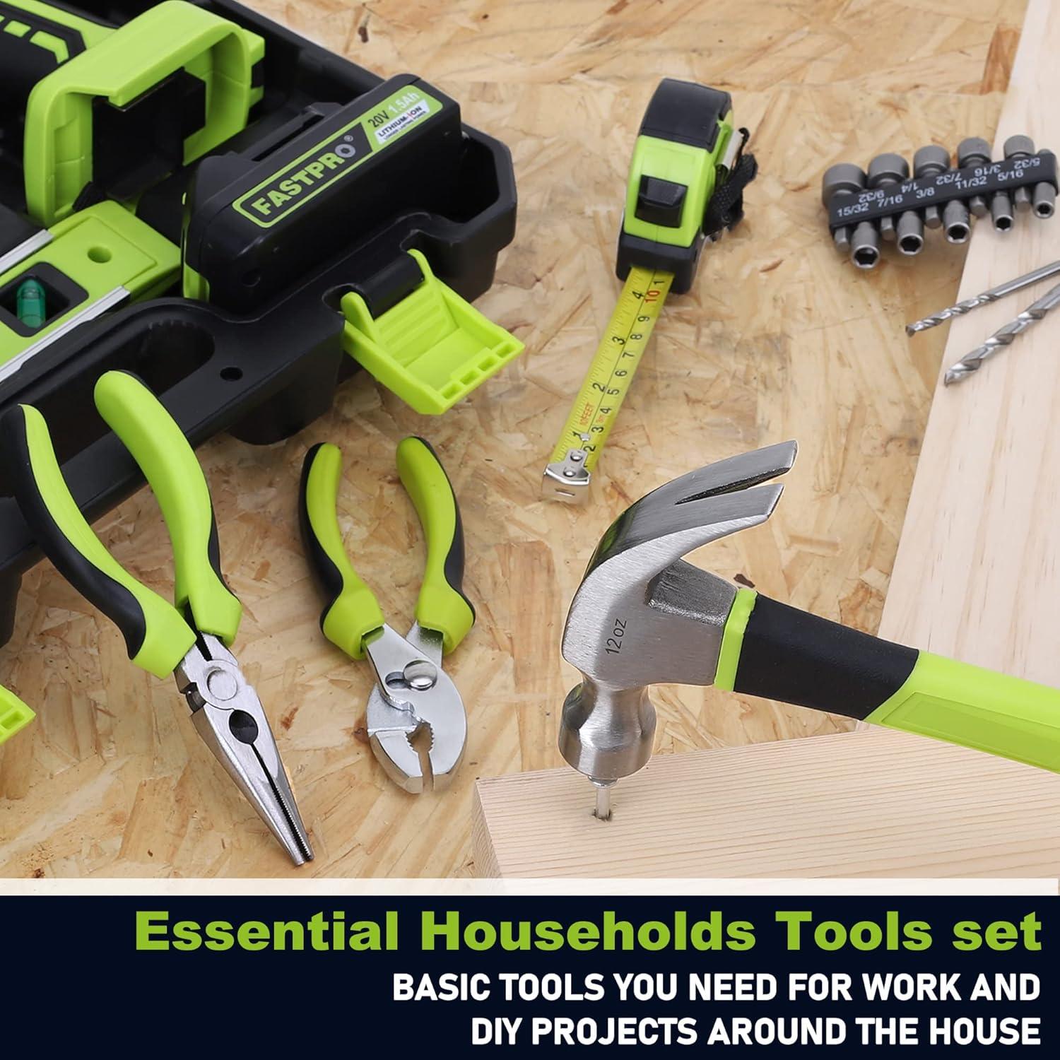 Juego de Herramientas 177 Piezas FASTPRO con Taladro 20V