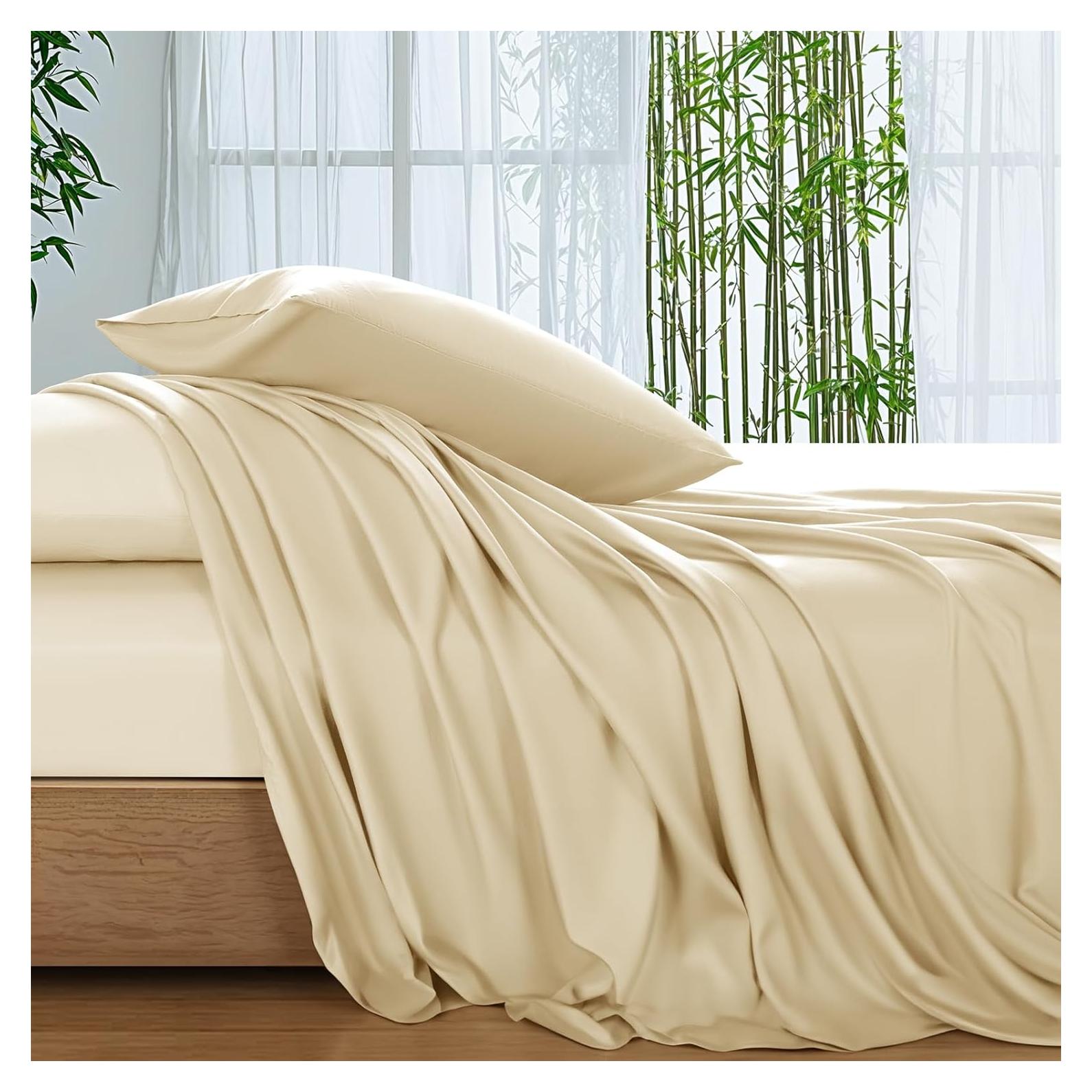 Sábanas Completo SONORO KATE 100% Viscosa Bambú Beige